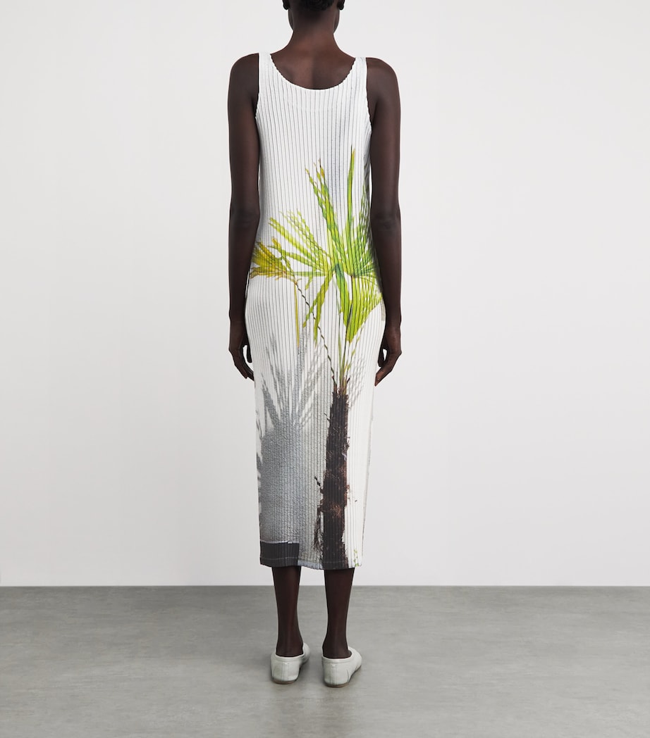 Issey Miyake Womens Urban Jungle Pleats Midi Dress White Hued Image 4