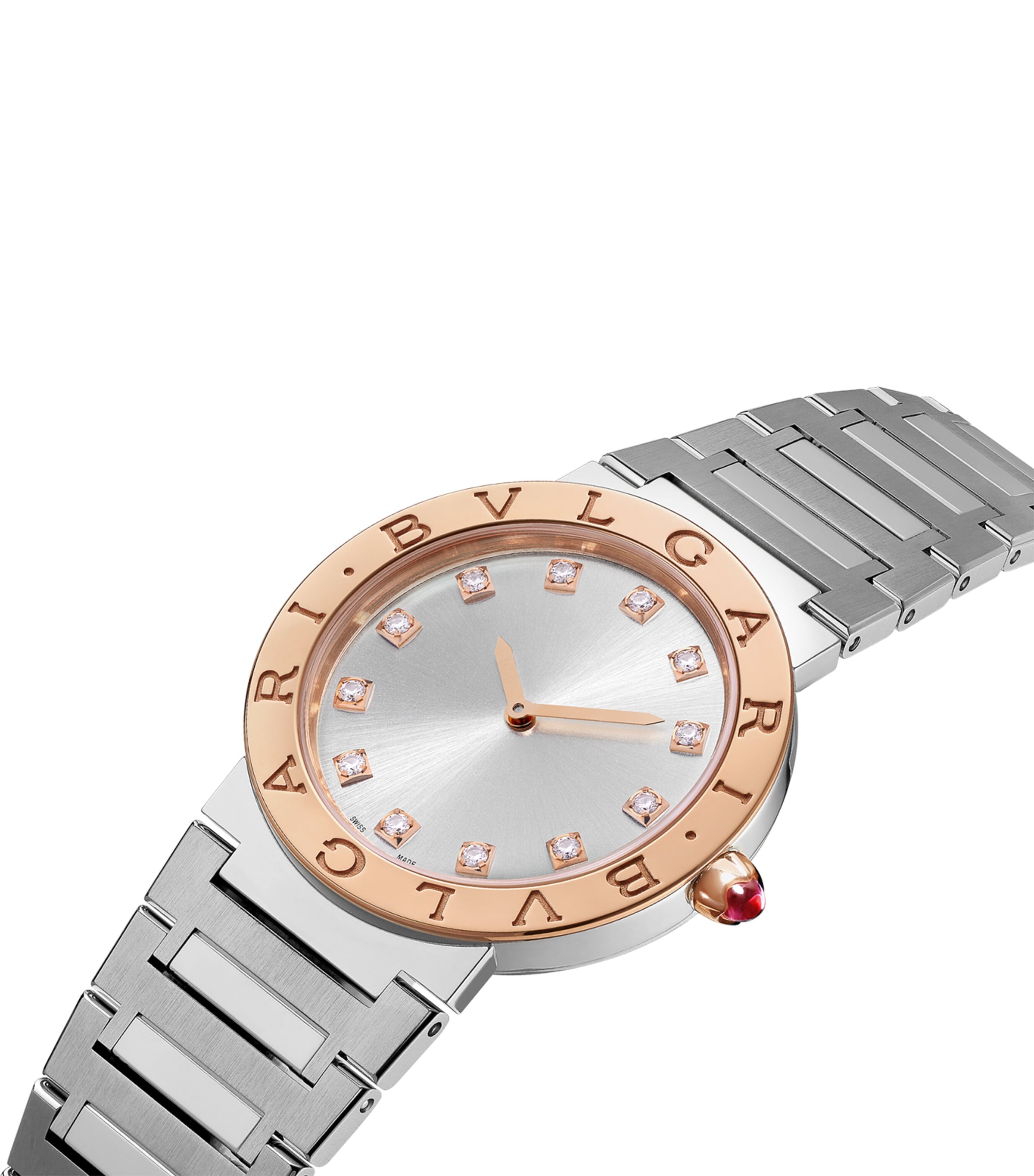 Stainless Steel and Rose Gold BVLGARI BVLGARI Watch 33mm GREY Image 2