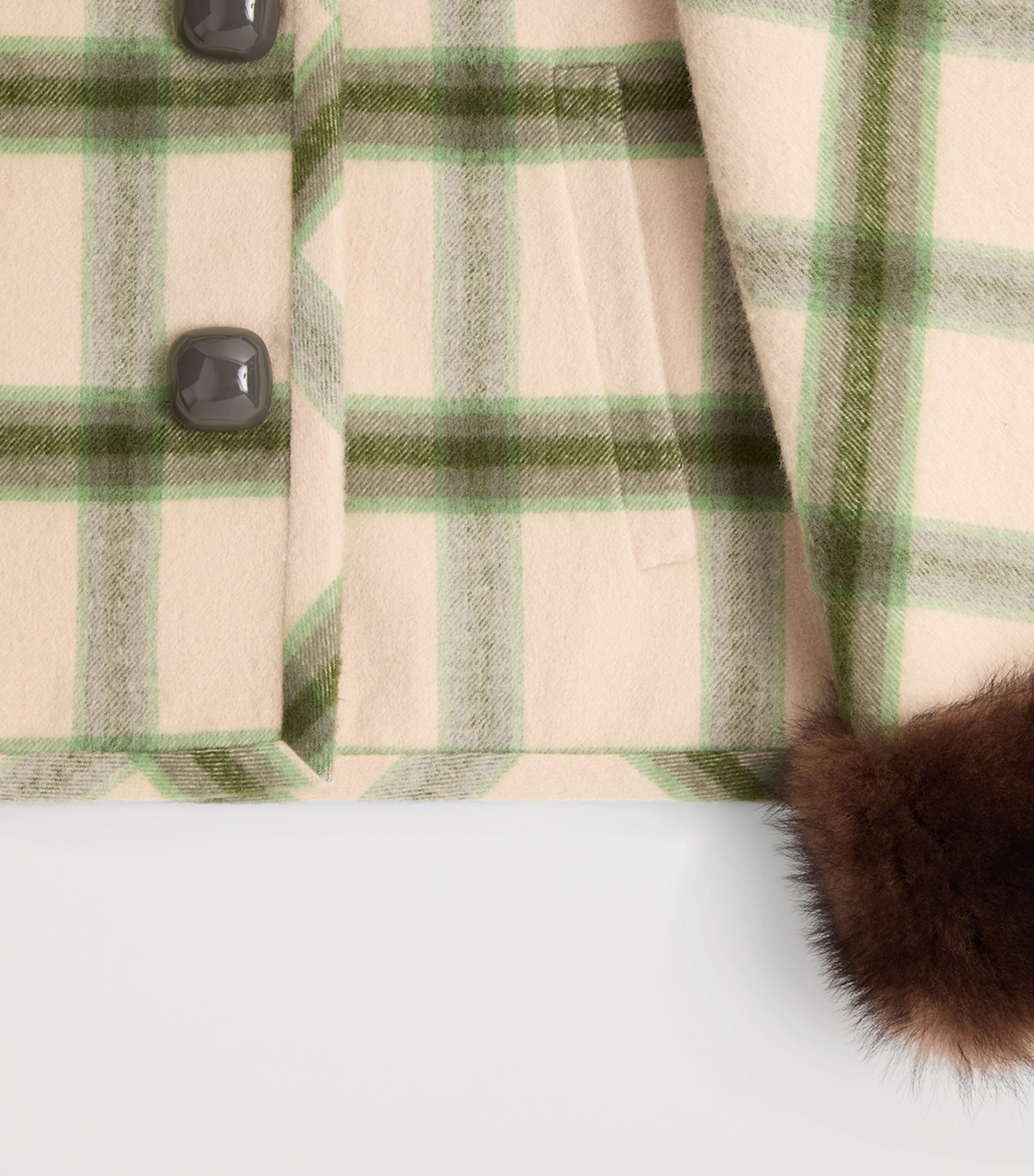 Valentino Womens Wool Check Wrap Jacket Image 3