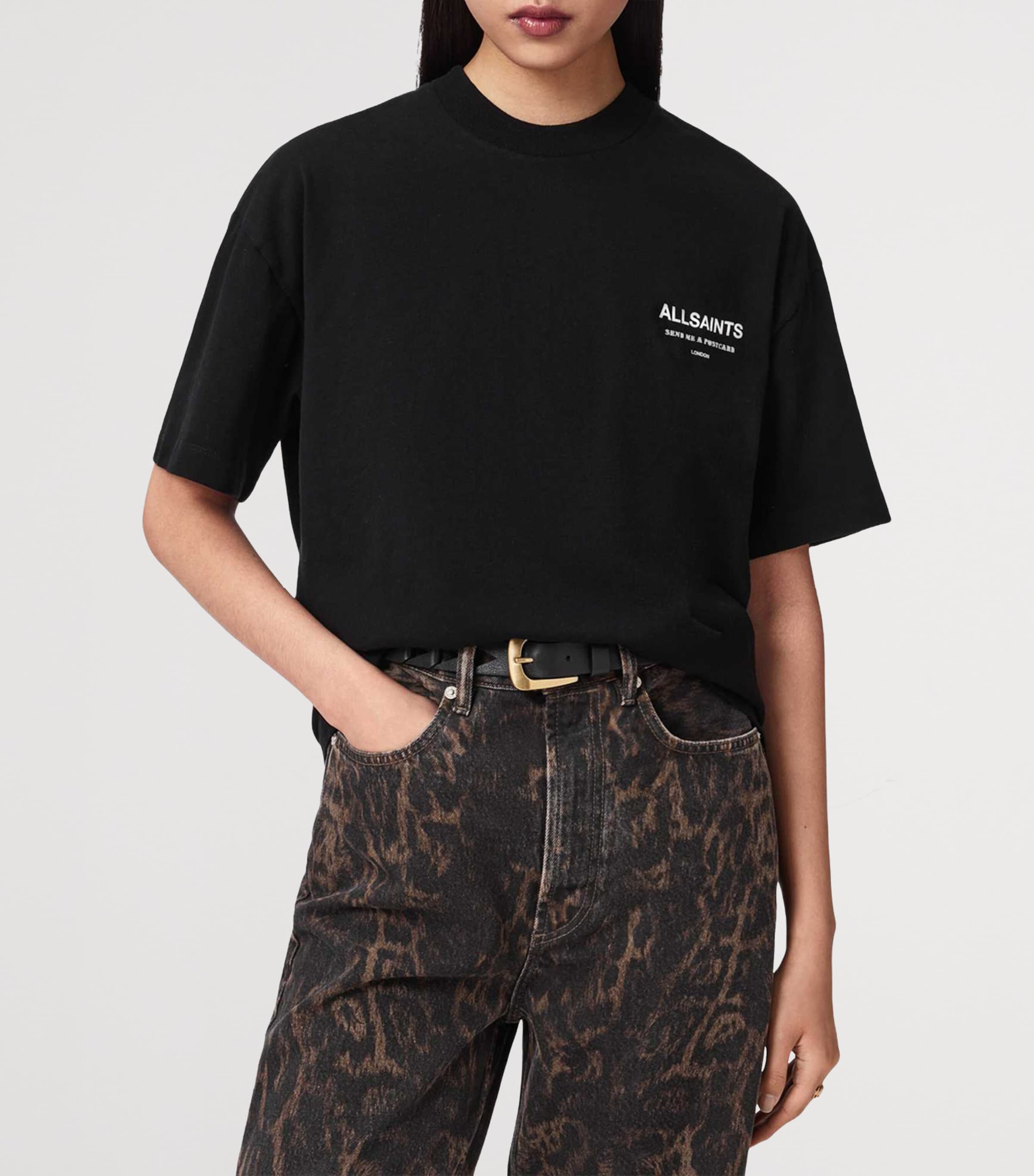 AllSaints Womens Organic Cotton Dreamer Etta T-Shirt Black Image 3