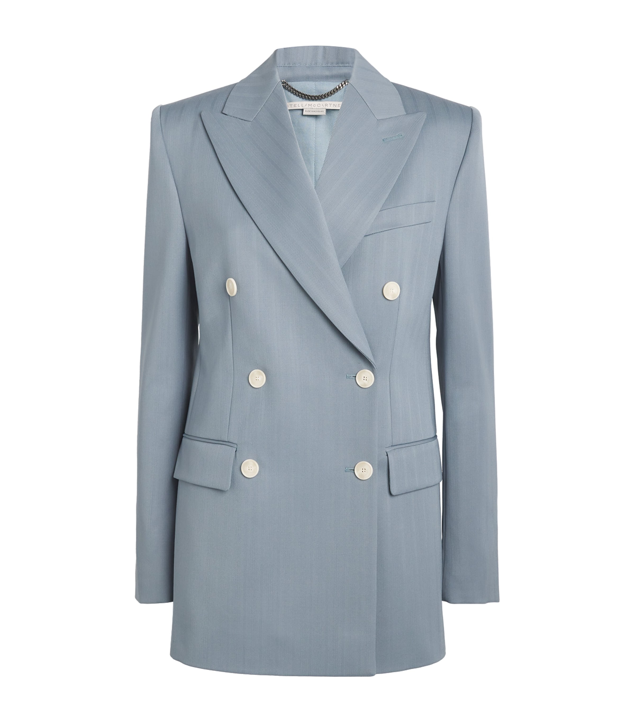 Stella Mccartney Wool Double-breasted Blazer In Blue