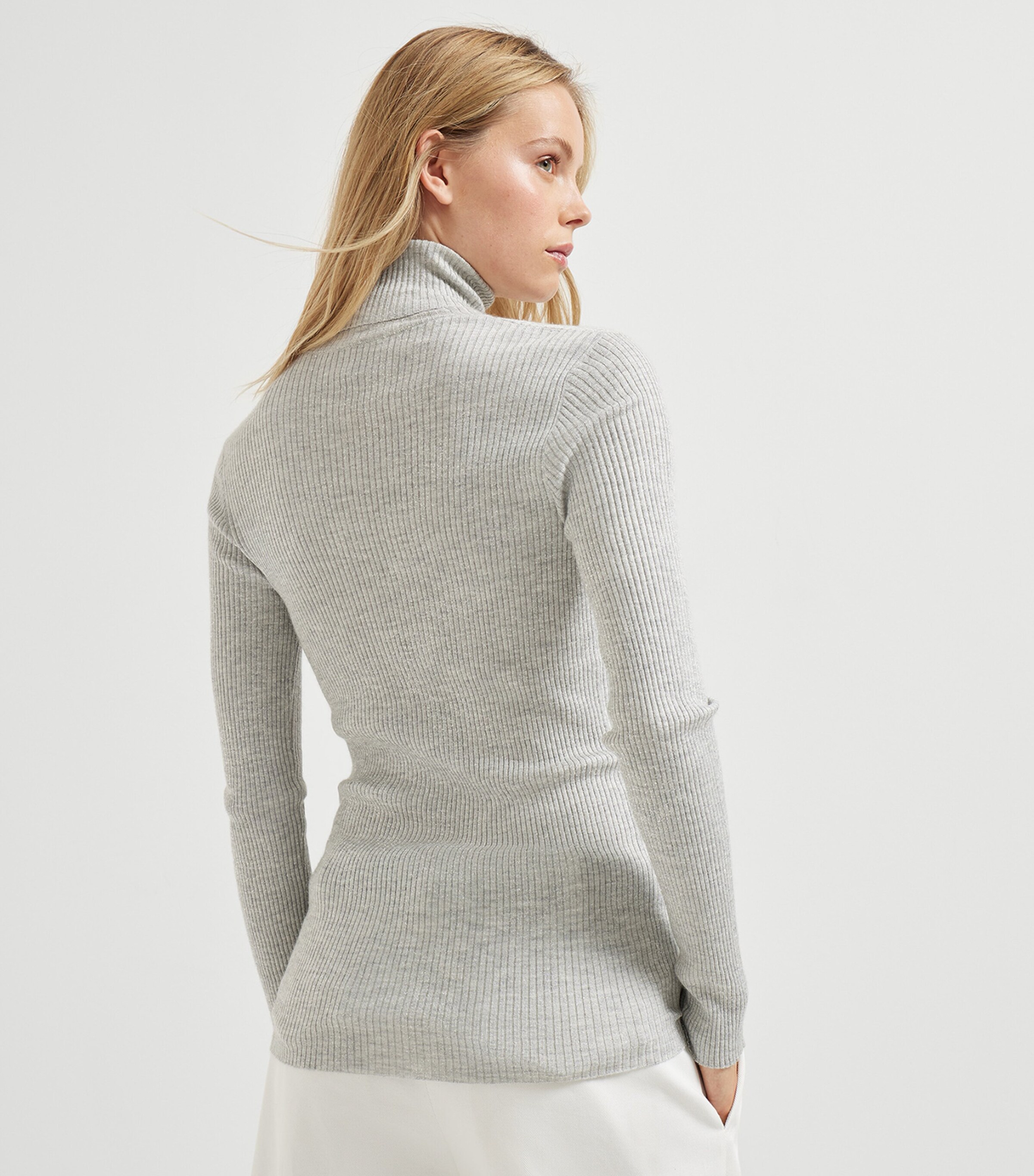 Brunello Cucinelli Womens Cashmere-Silk-Blend Rollneck Sweater Image 3
