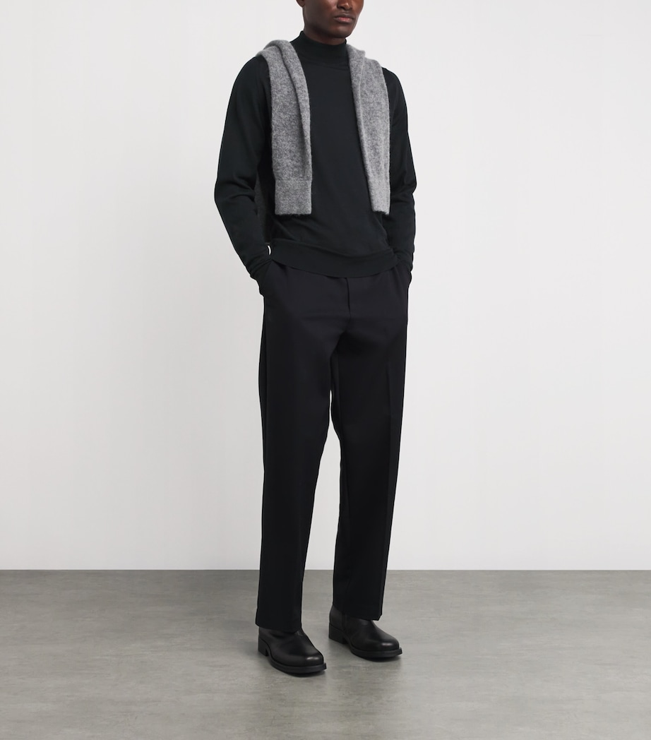 Merino Wool Harcourt Sweater BLACK Image 9