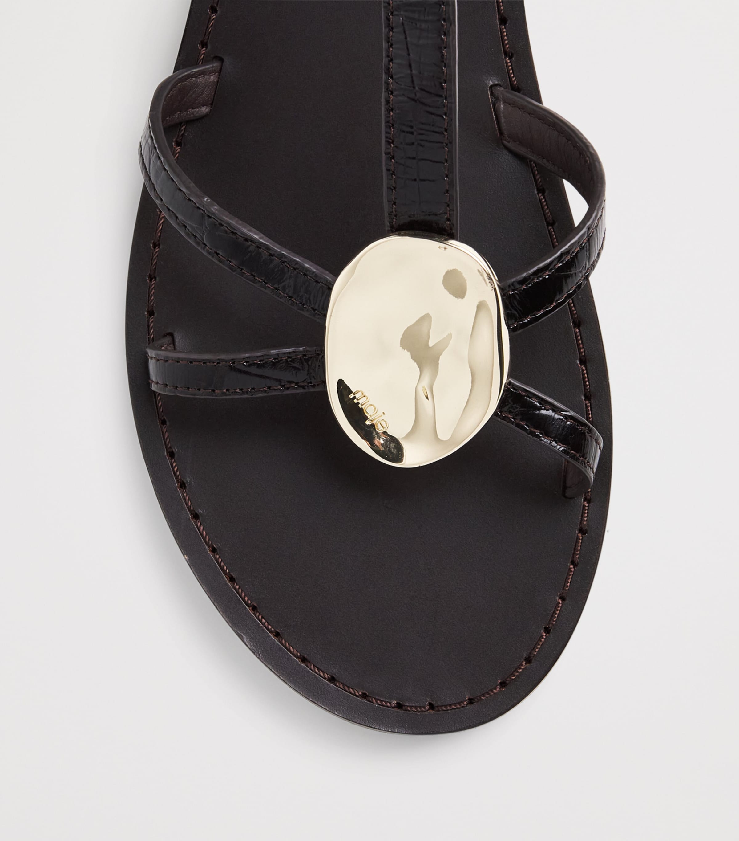 Maje Leather Band Sandals Brown Image 5