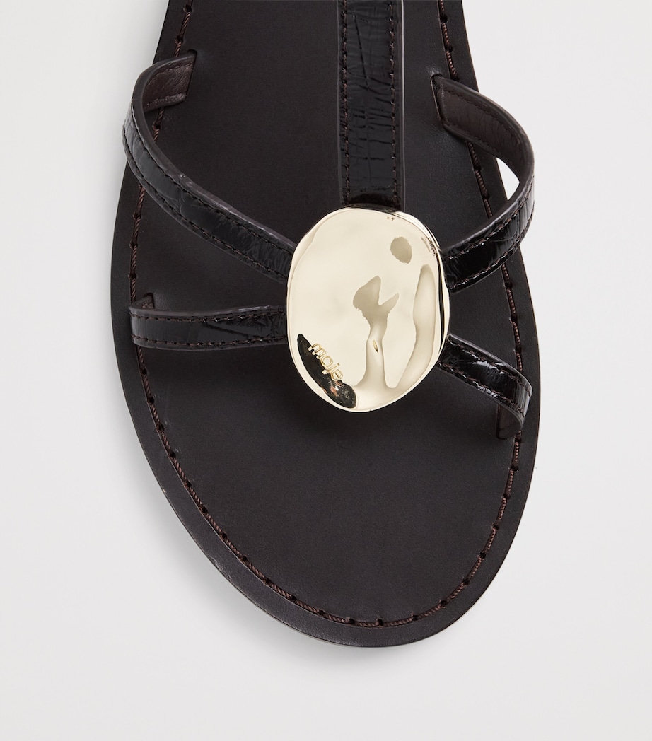 Maje Leather Band Sandals Brown Image 5