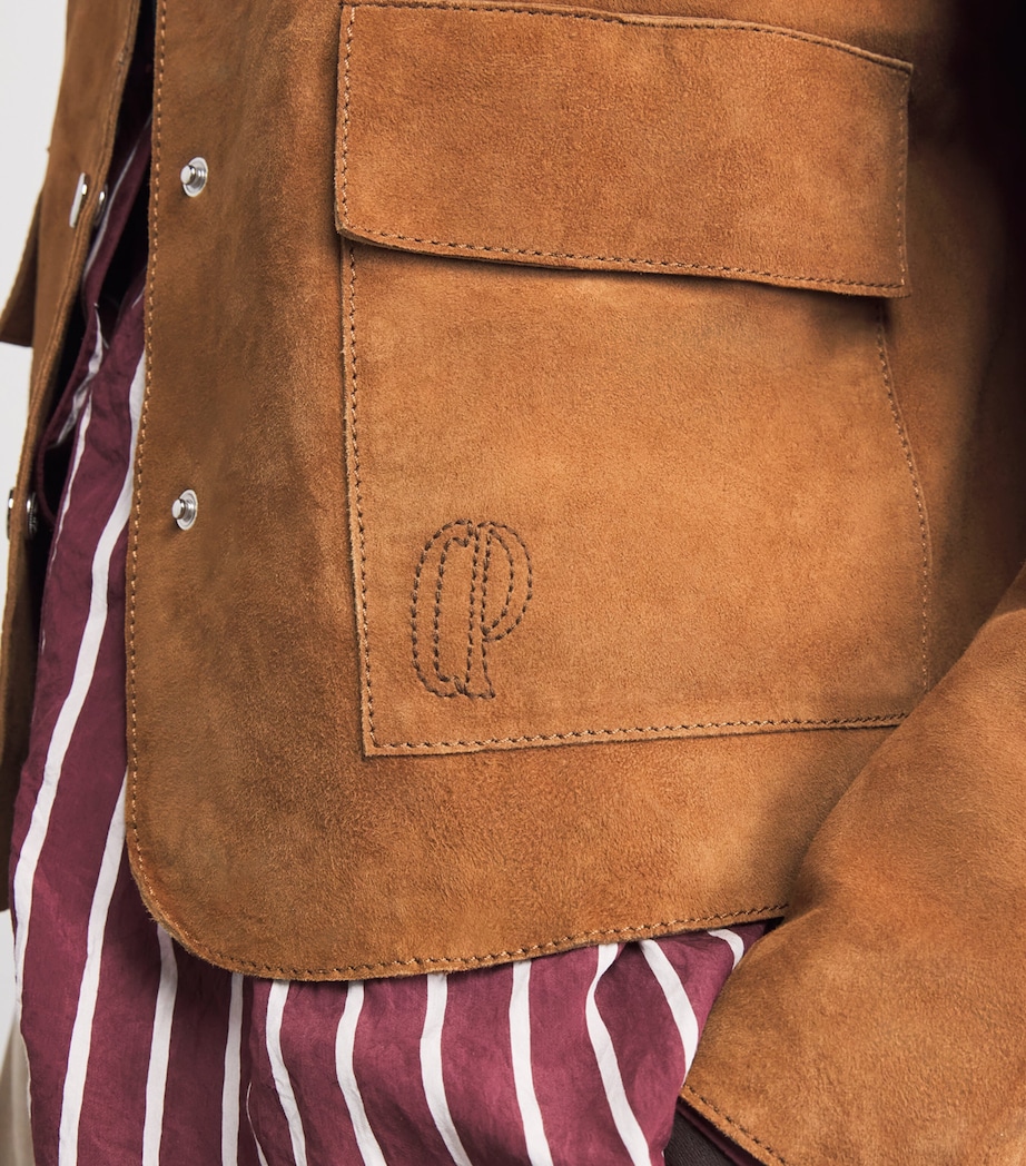 Claudie Pierlot Womens Suede Shirt-Style Jacket Camel Image 3