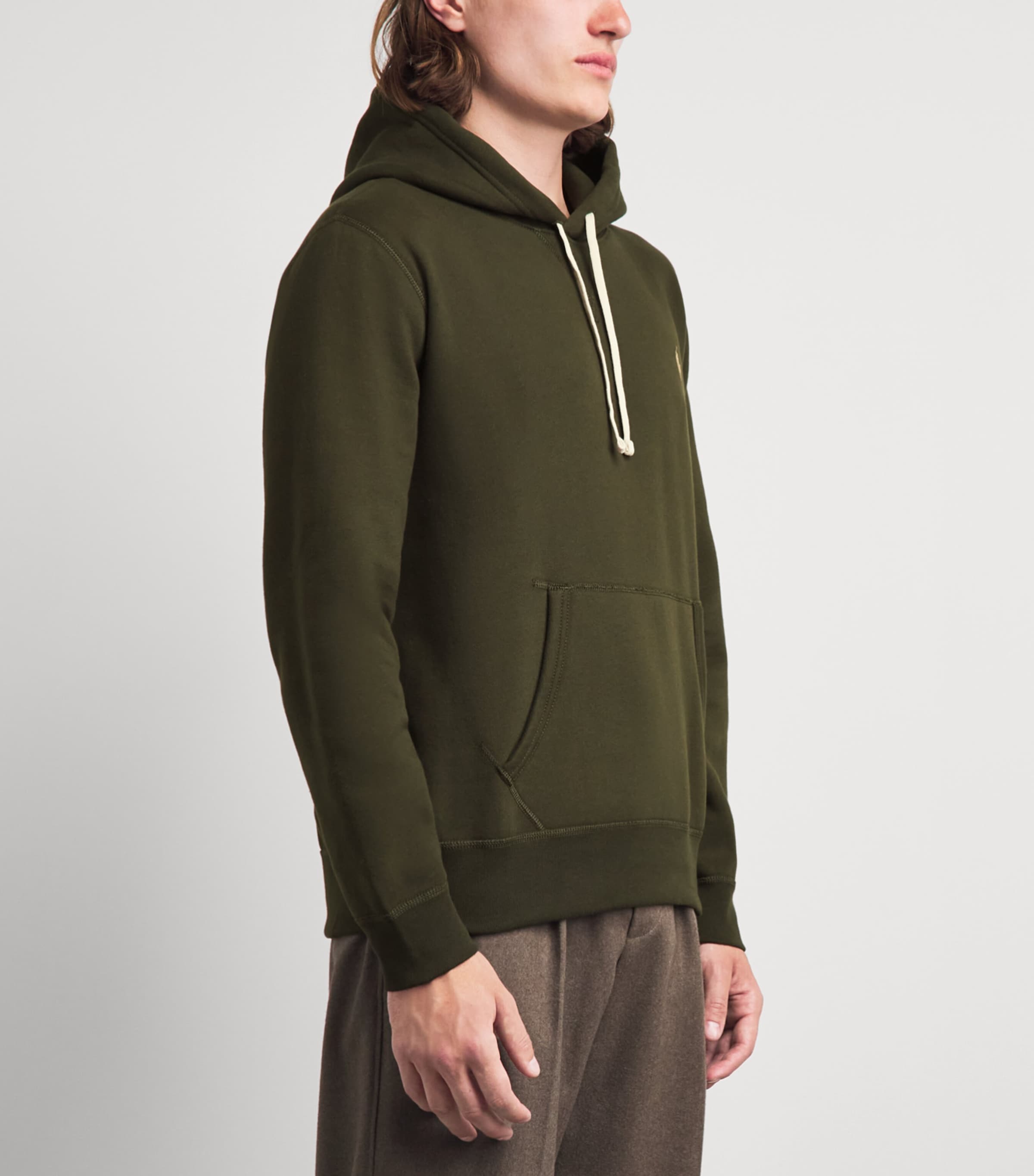 Polo Ralph Lauren Mens Double-Knit Logo Hoodie Company Olive Image 4
