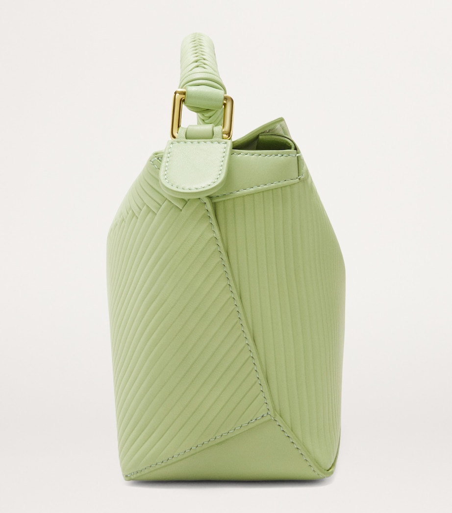 Small Diamond Puzzle Edge Top-Handle Bag LIGHT PEAR Image 3