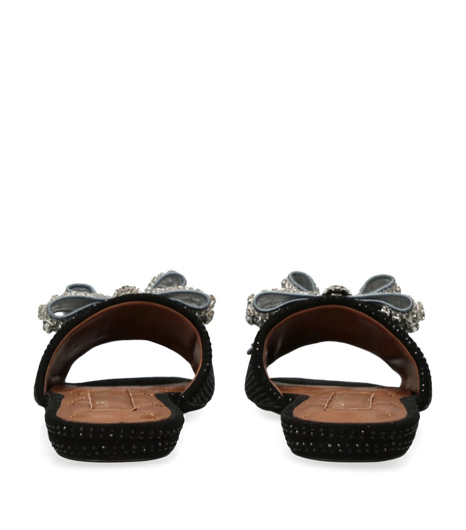 Crystal-Embellished Bow Sandals BLACK Image 2