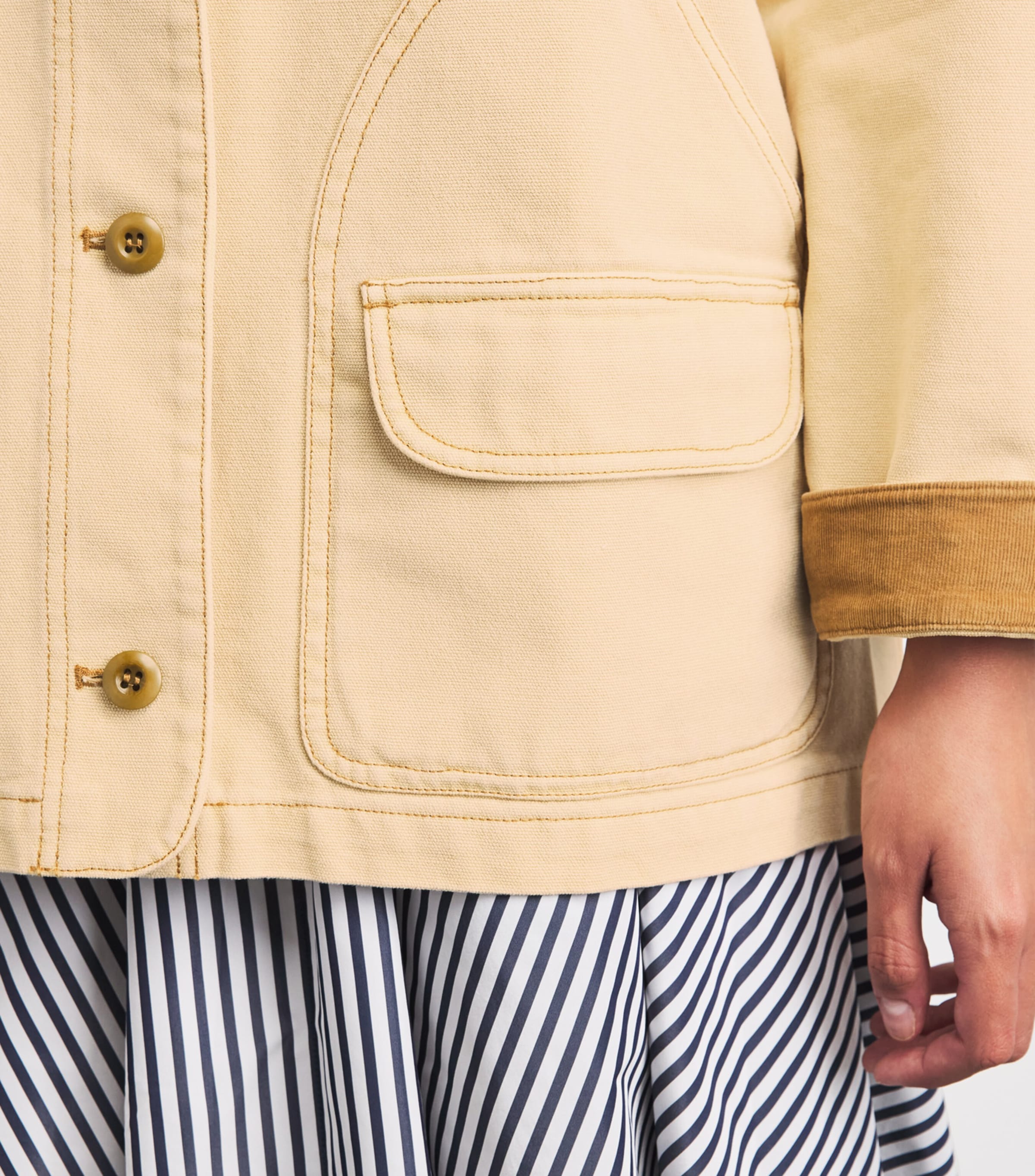 DÔEN Womens Cotton Pascual Barn Jacket Straw Image 5