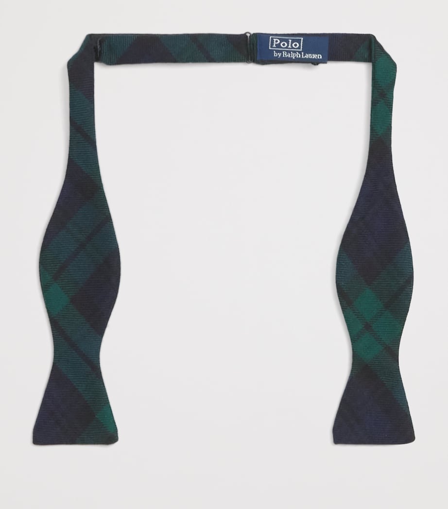Wool Tartan Bow Tie NAVY Image 3