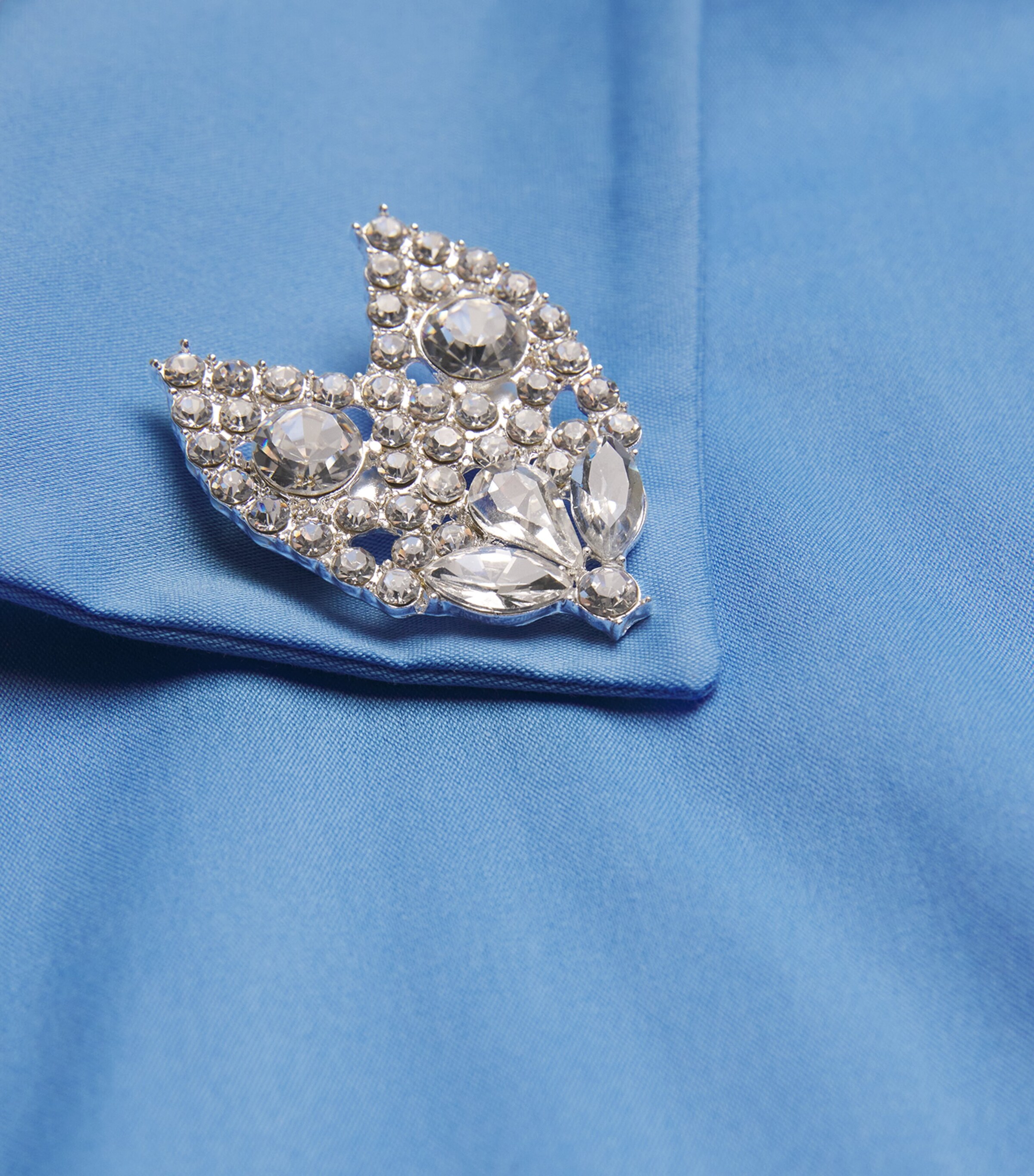 Rhinestone-Collar Shirt BLUE Image 5