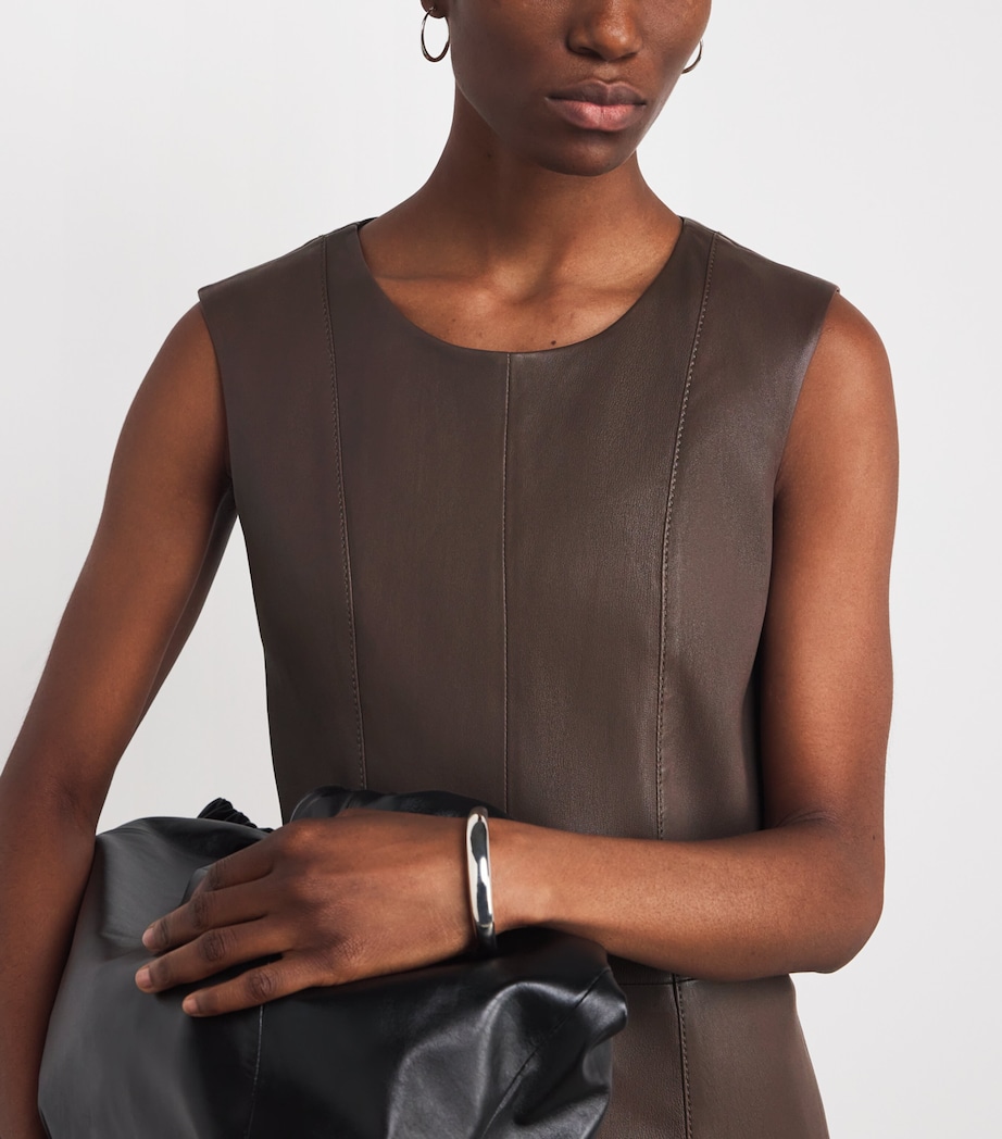 Leather Heidi Midi Dress MUSHROOM Image 6