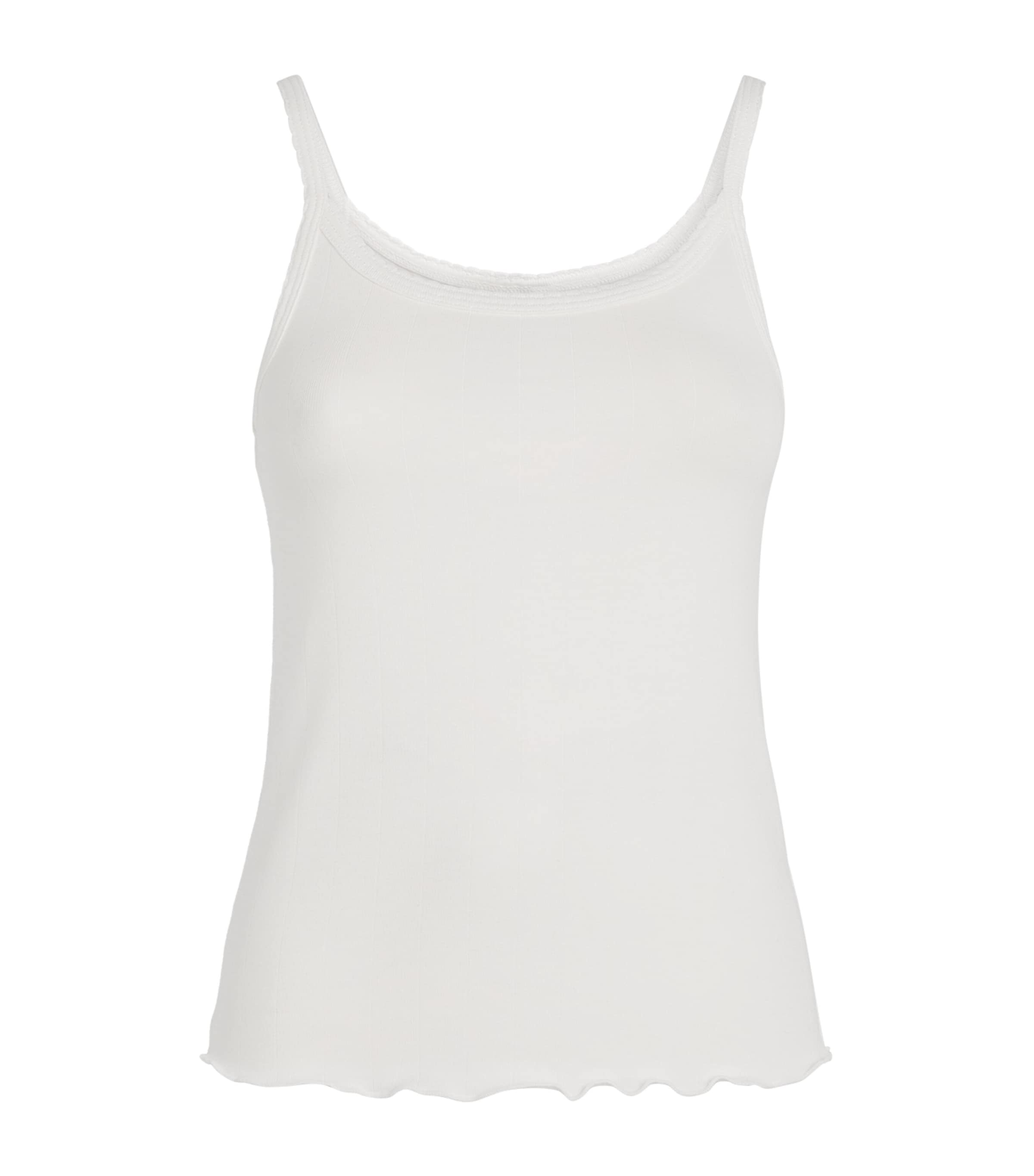 Skims Stretch-cotton Pointelle Camisole Top In White