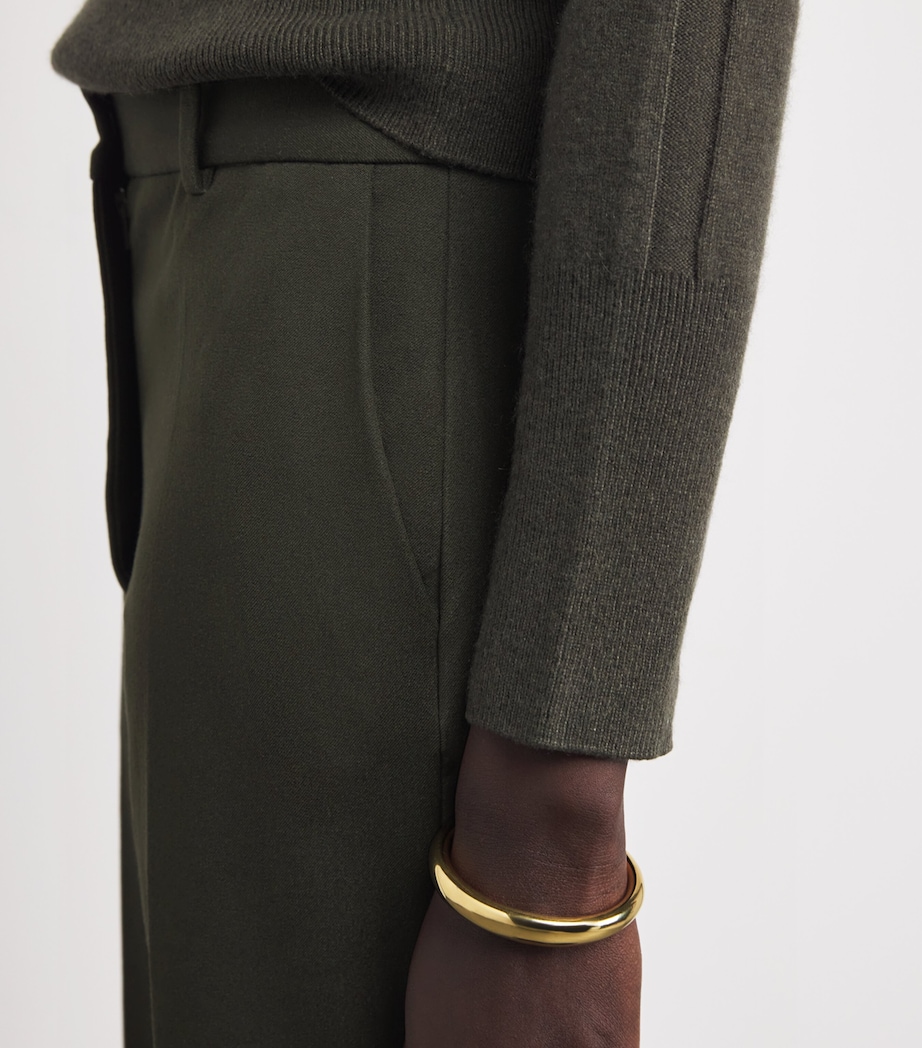 Joseph Womens Stretch-Gabardine Tafira Trousers Palm Leaf Image 6