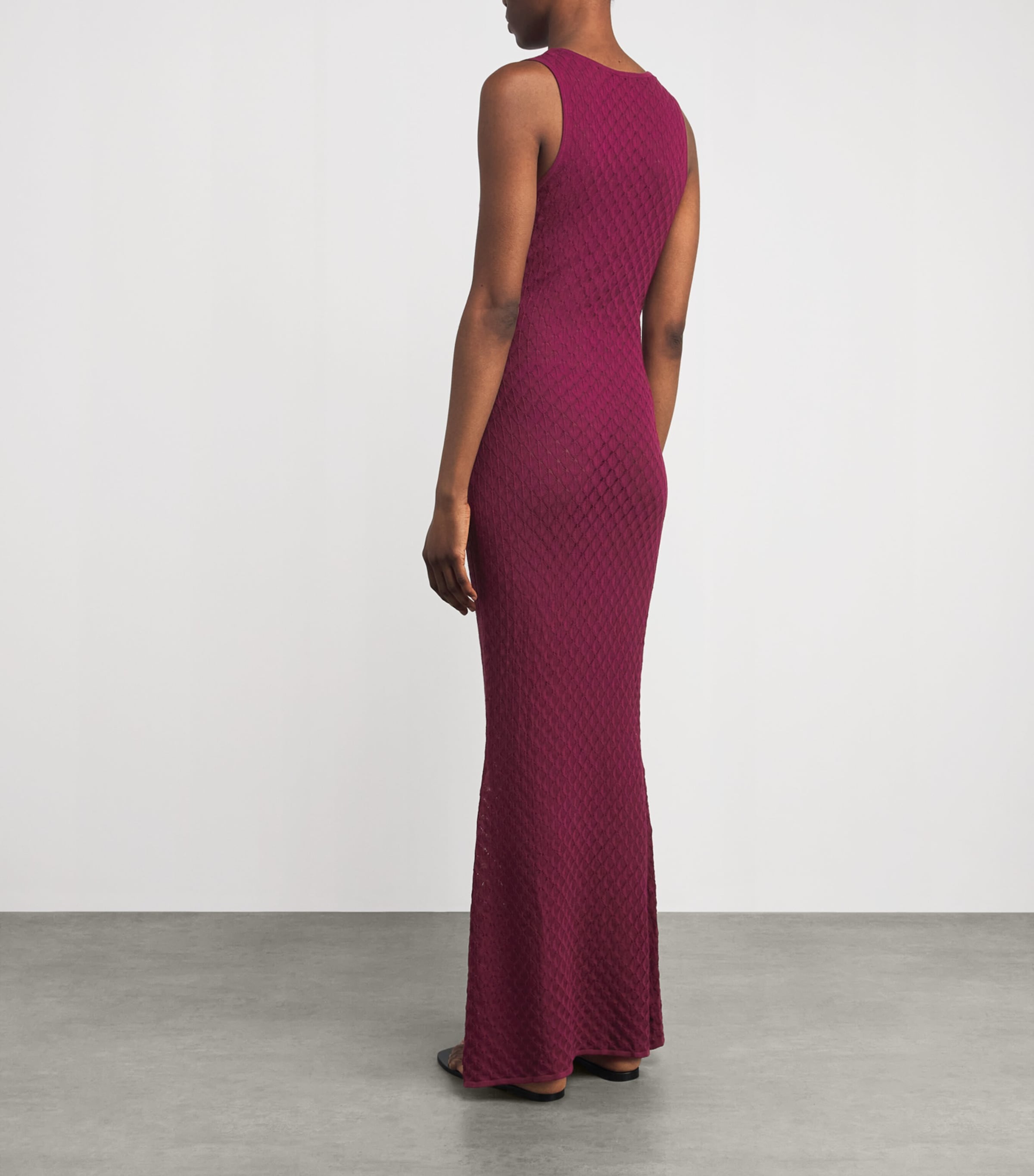 AWAY THAT DAY Womens Crochet Dominica Maxi Dress Cassis Image 4