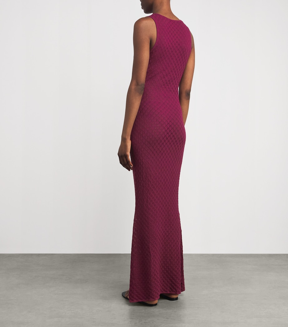 AWAY THAT DAY Womens Crochet Dominica Maxi Dress Cassis Image 4