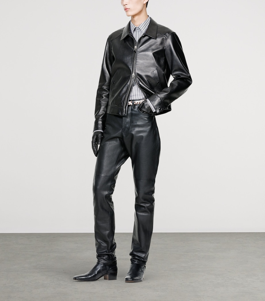 TOM FORD Mens Short Leather Jacket Naa Image 3