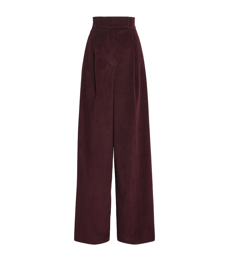 Corduroy Wide-Leg Trousers CHERRY Image 1