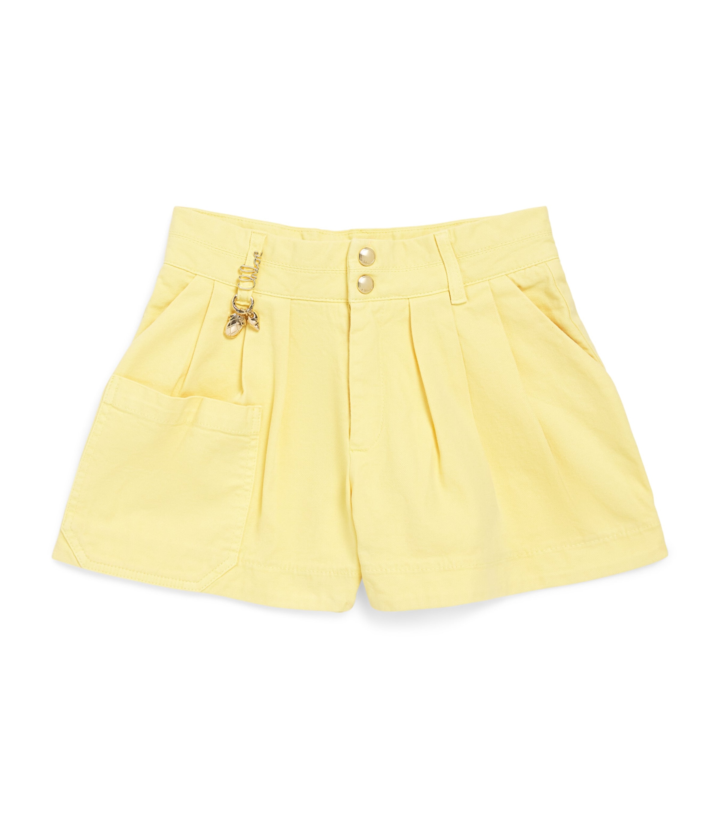 Chloé Kids Stretch-Cotton Chino Shorts (4-14 Years) Yellw Image 1