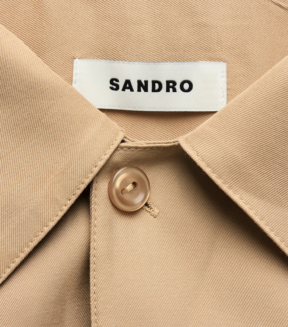 Sandro Paris Mens Short-Sleeve Shirt Cappucino Image 6