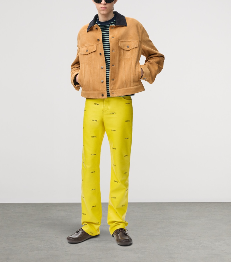 LOEWE Mens Suede Jacket Camel Image 2