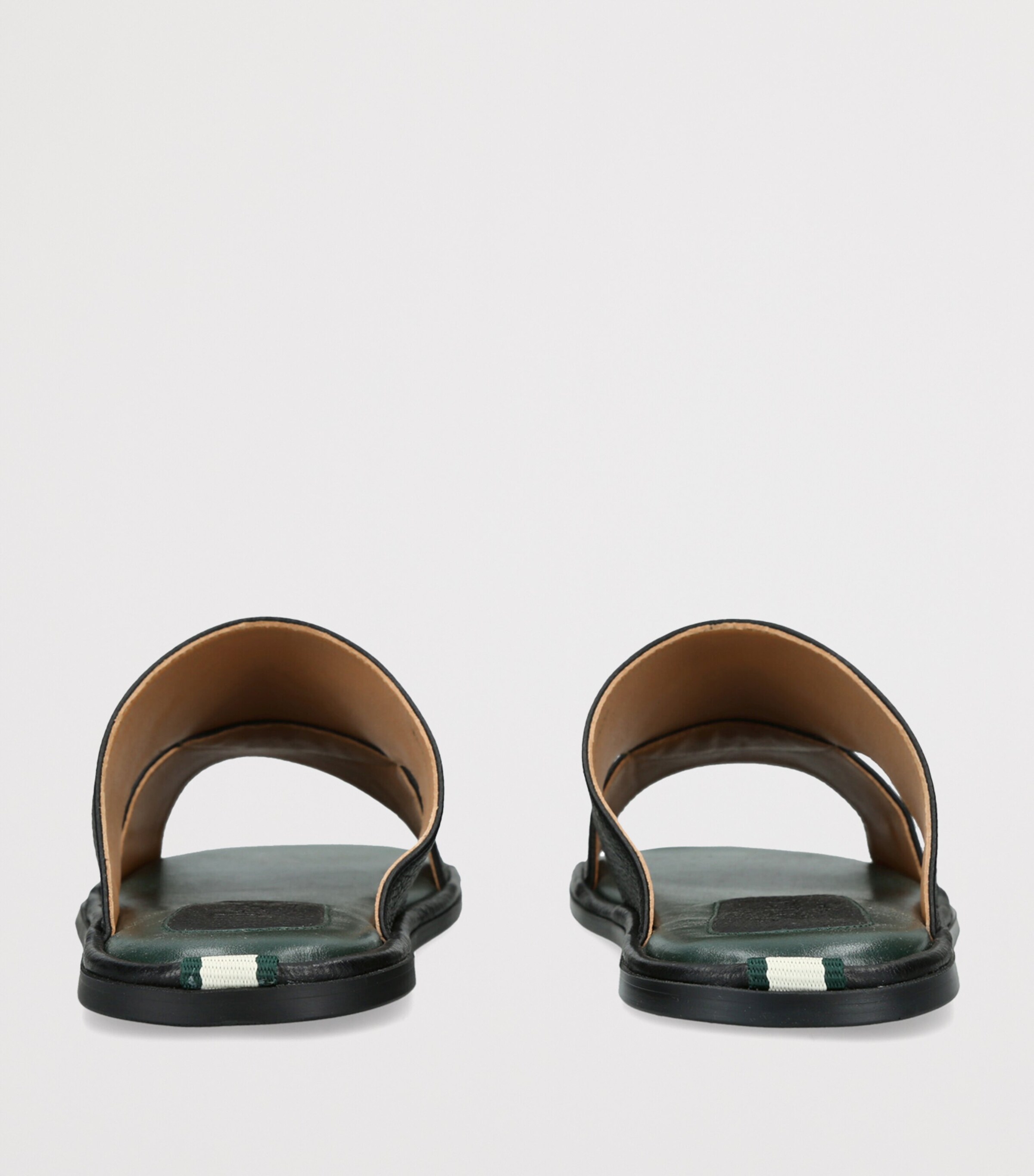 Brotini Leather Two-Strap Sandals Black Image 4