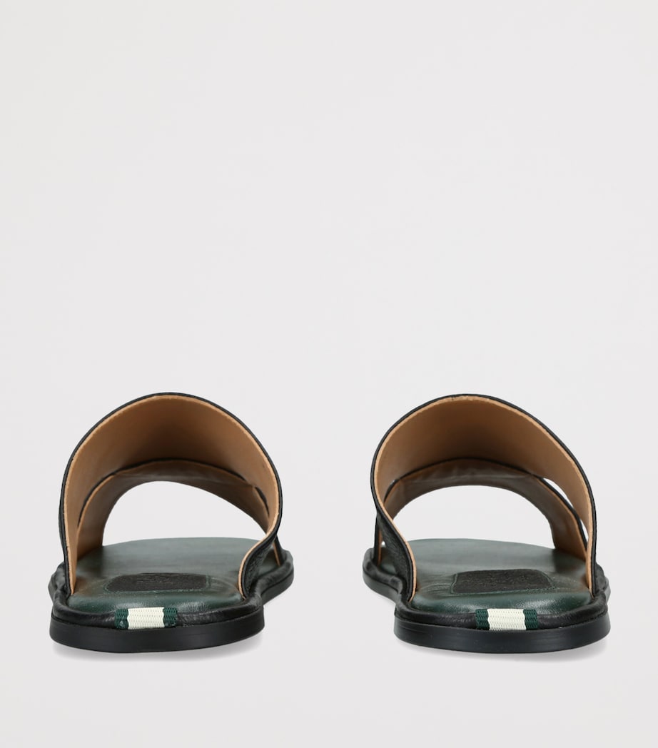 Brotini Leather Two-Strap Sandals Black Image 4
