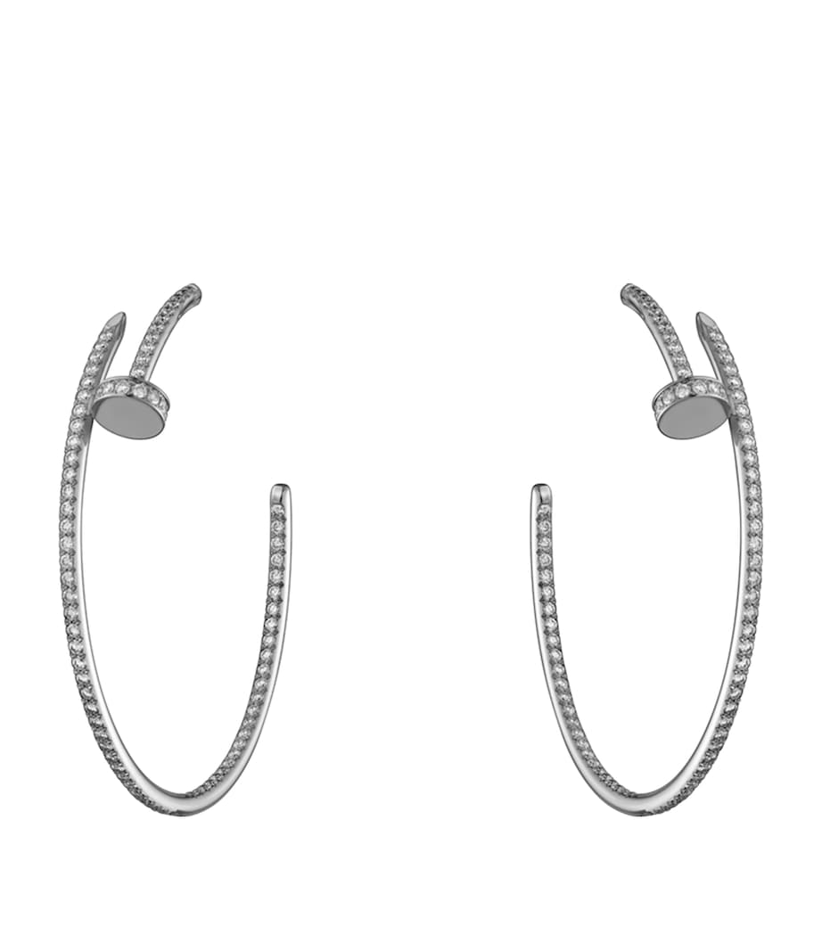 Cartier White Gold and Diamond Juste Un Clou Hoop Earrings White Gold Image 1