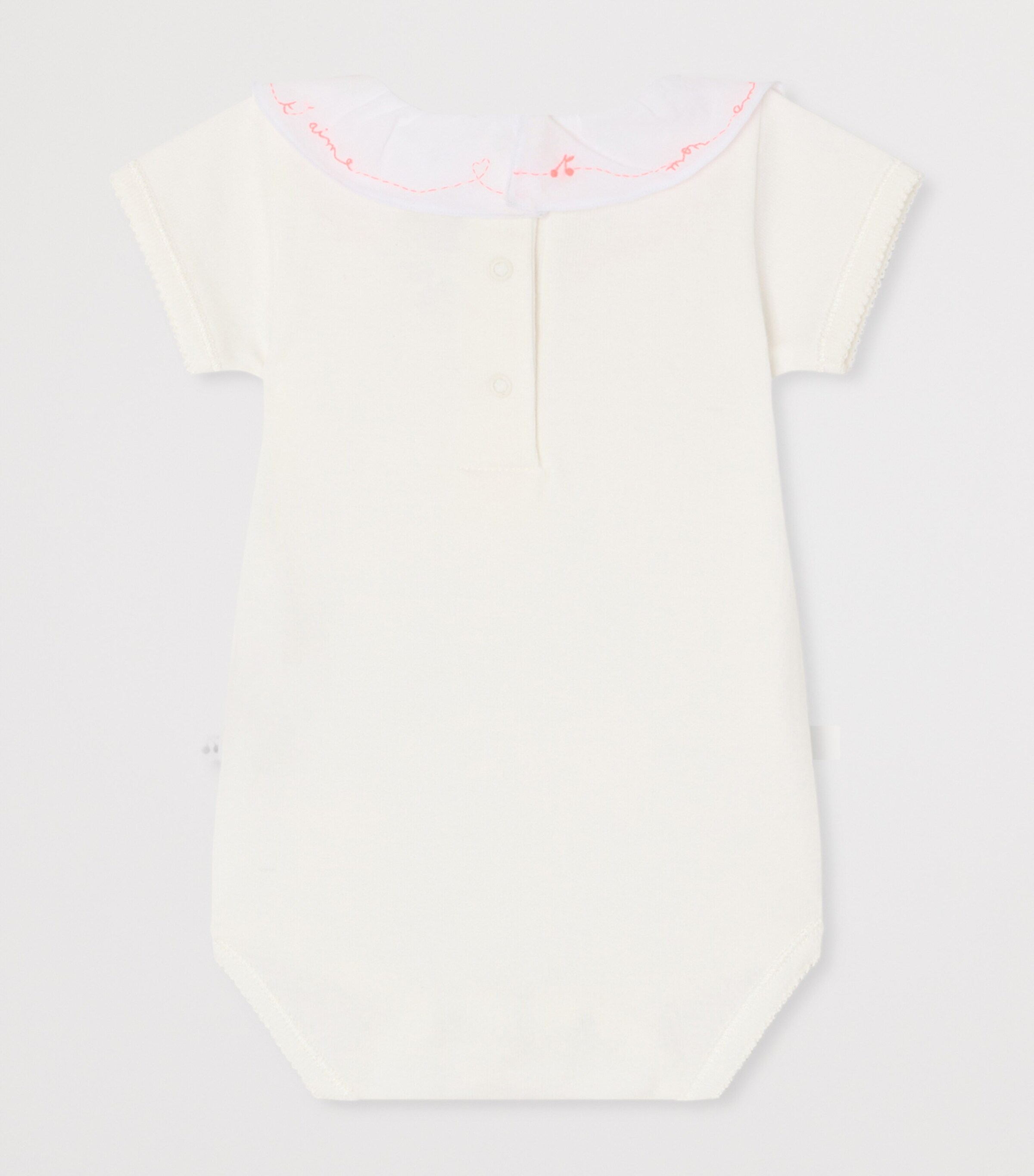 Bonpoint Organic Cotton June Bodysuit (1-18 Months) Blanc Lait Image 2
