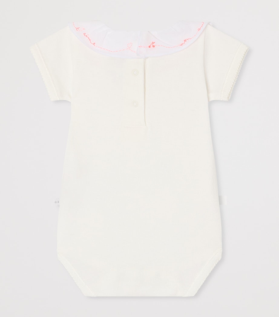 Bonpoint Organic Cotton June Bodysuit (1-18 Months) Blanc Lait Image 2