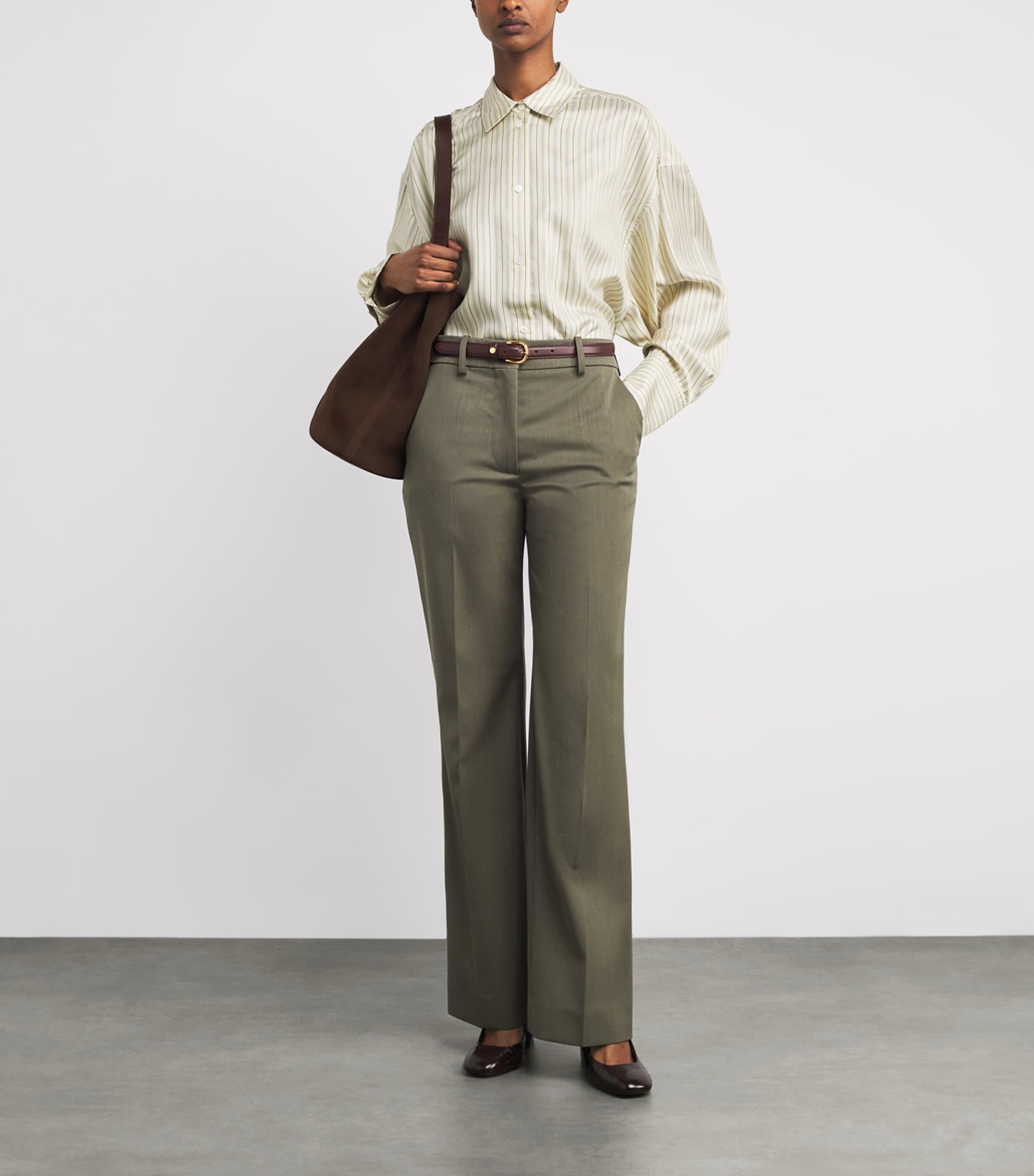 Harrods Leather Slim Belt Burgundy Image 2