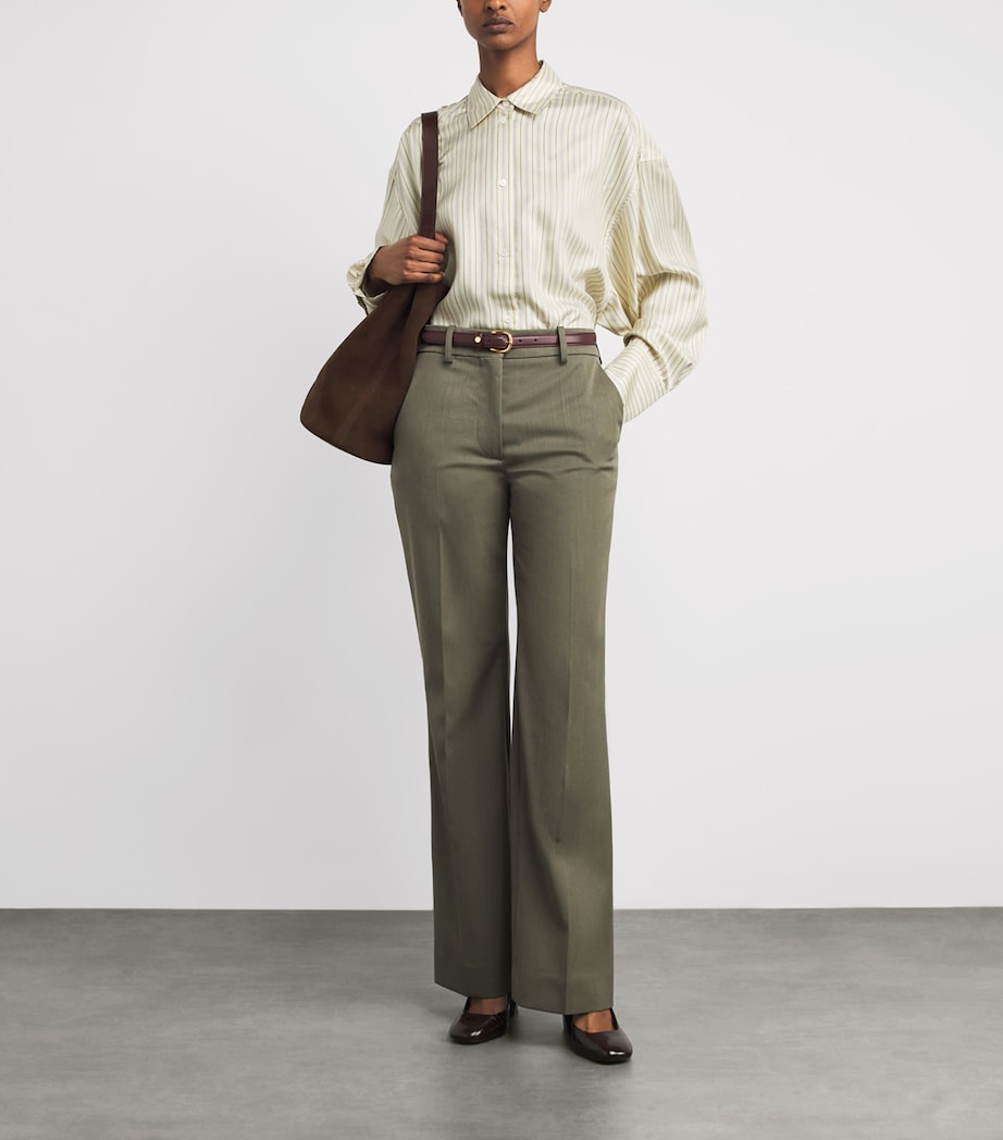 Harrods Leather Slim Belt Burgundy Image 2