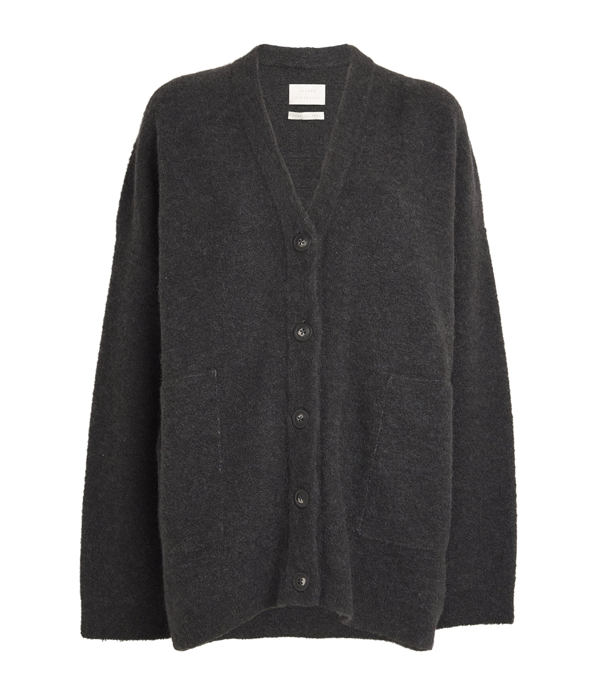 Shop Lauren Manoogian Merino Wool-alpaca Blend Cardigan In Grey