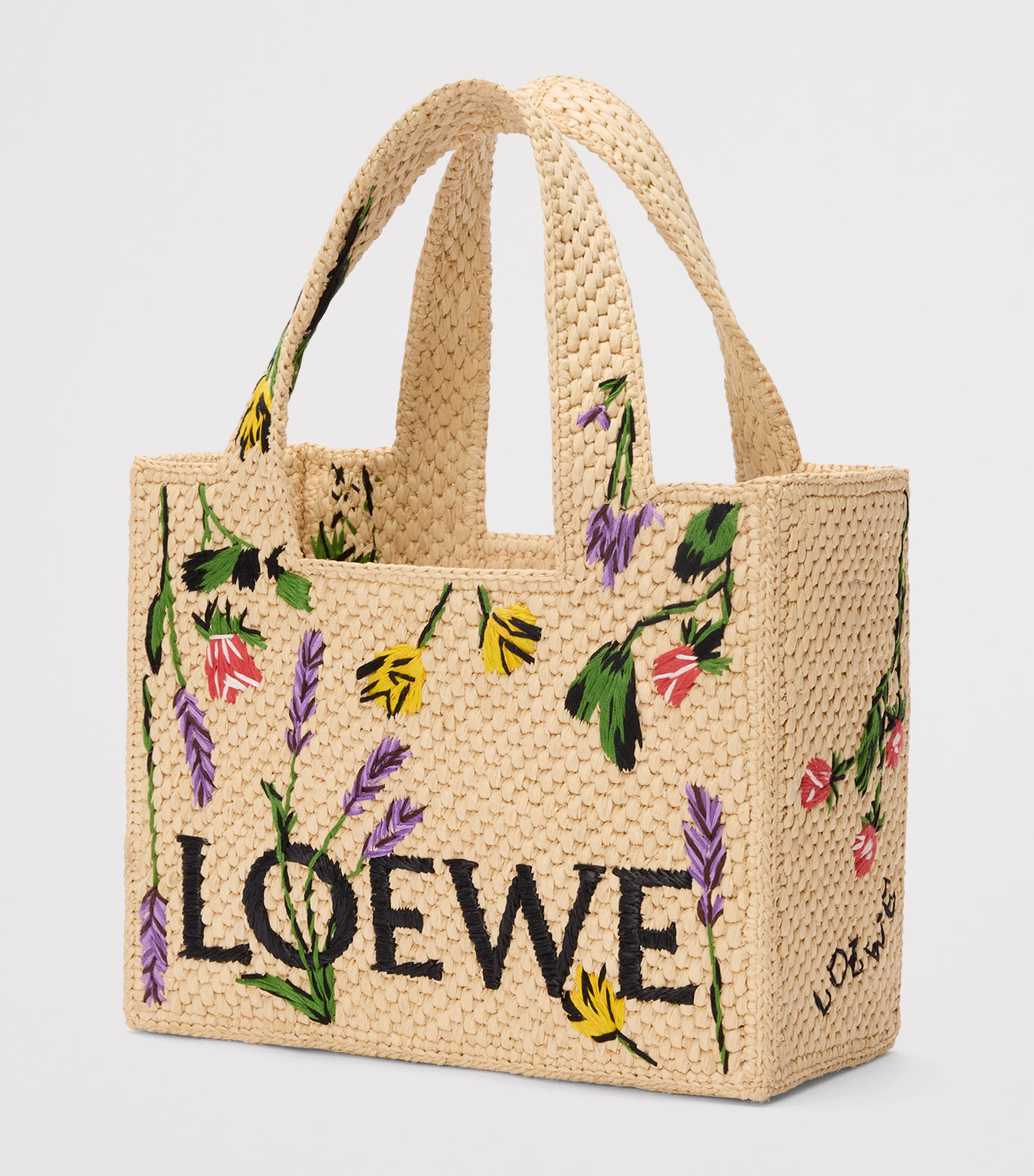 LOEWE x Paula's Ibiza Raffia Font Tote Bag | Harrods US