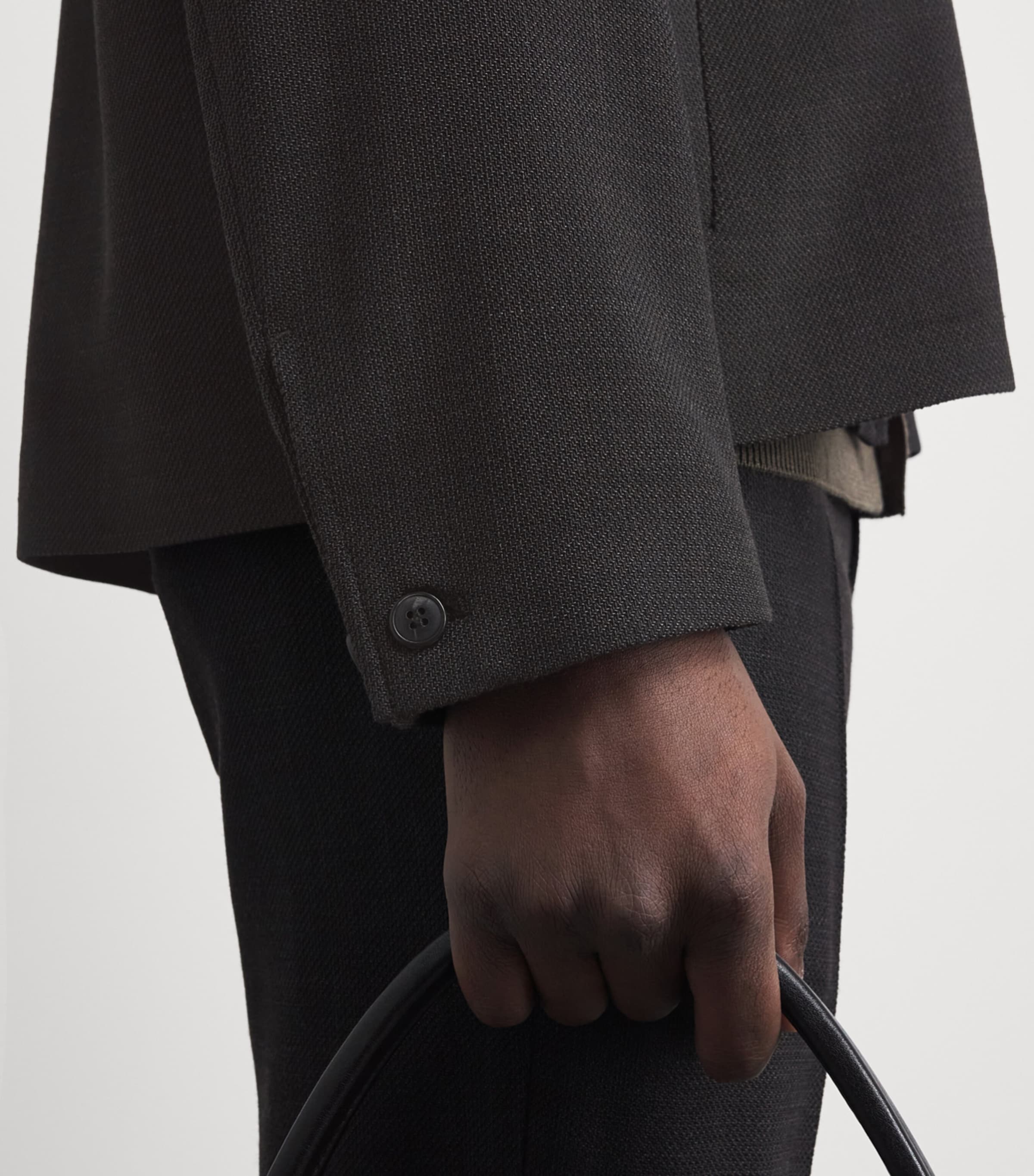 Wool-Blend Harrington Jacket BRGD TRUFFLE Image 3