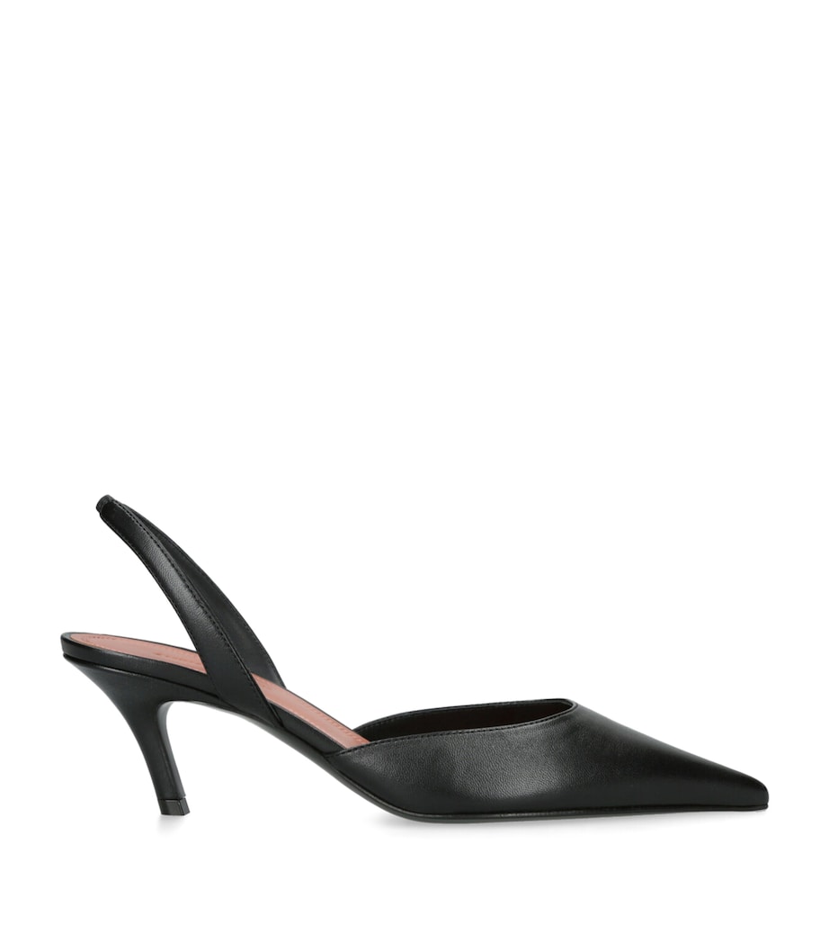 Leather Sofia Slingback Heels 60 BLACK Image 1