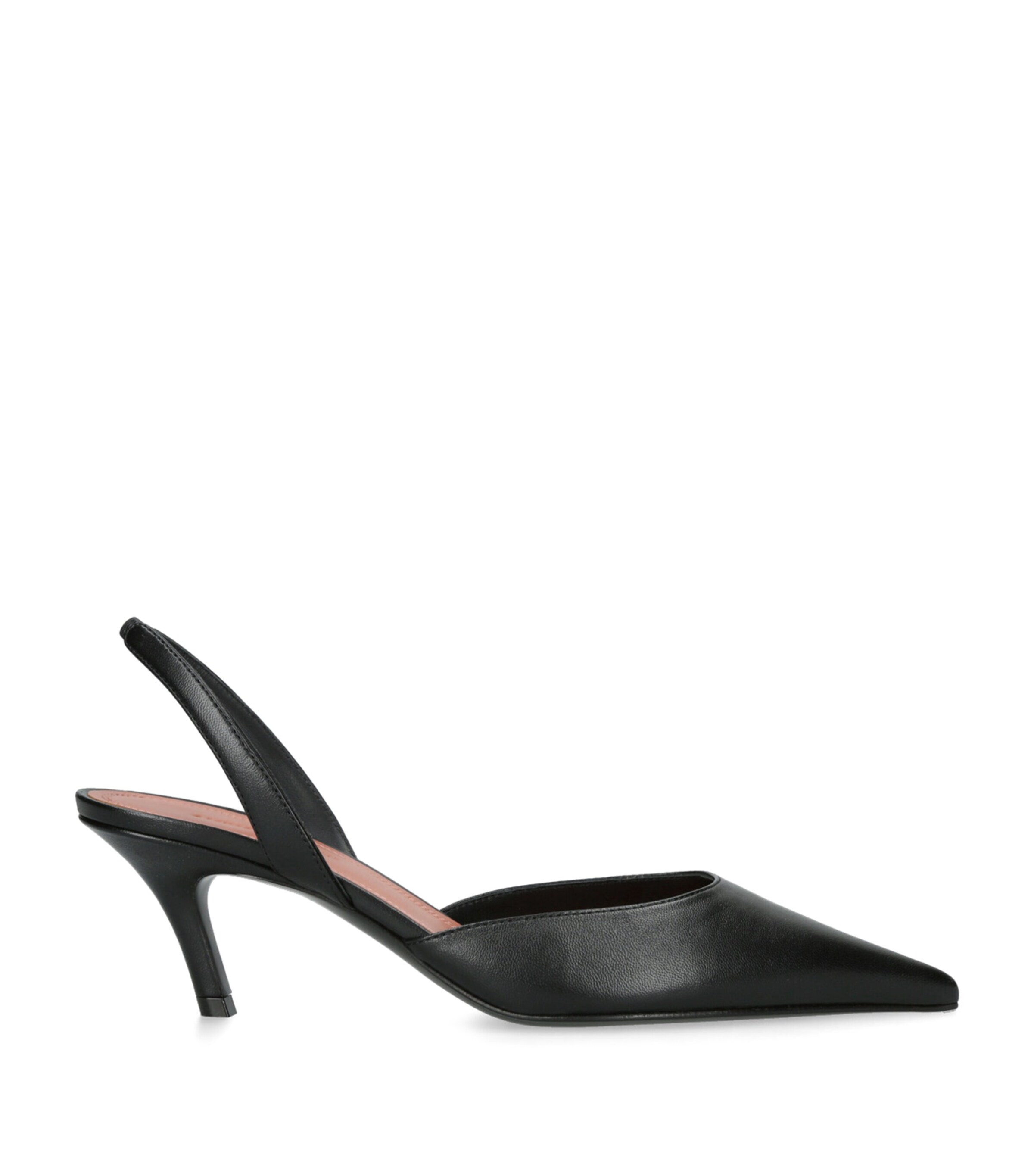 Amina Muaddi Leather Sofia Slingback Heels 60 | Women Shoes | Heels | Slingback Heels | Designers | Amina Muaddi