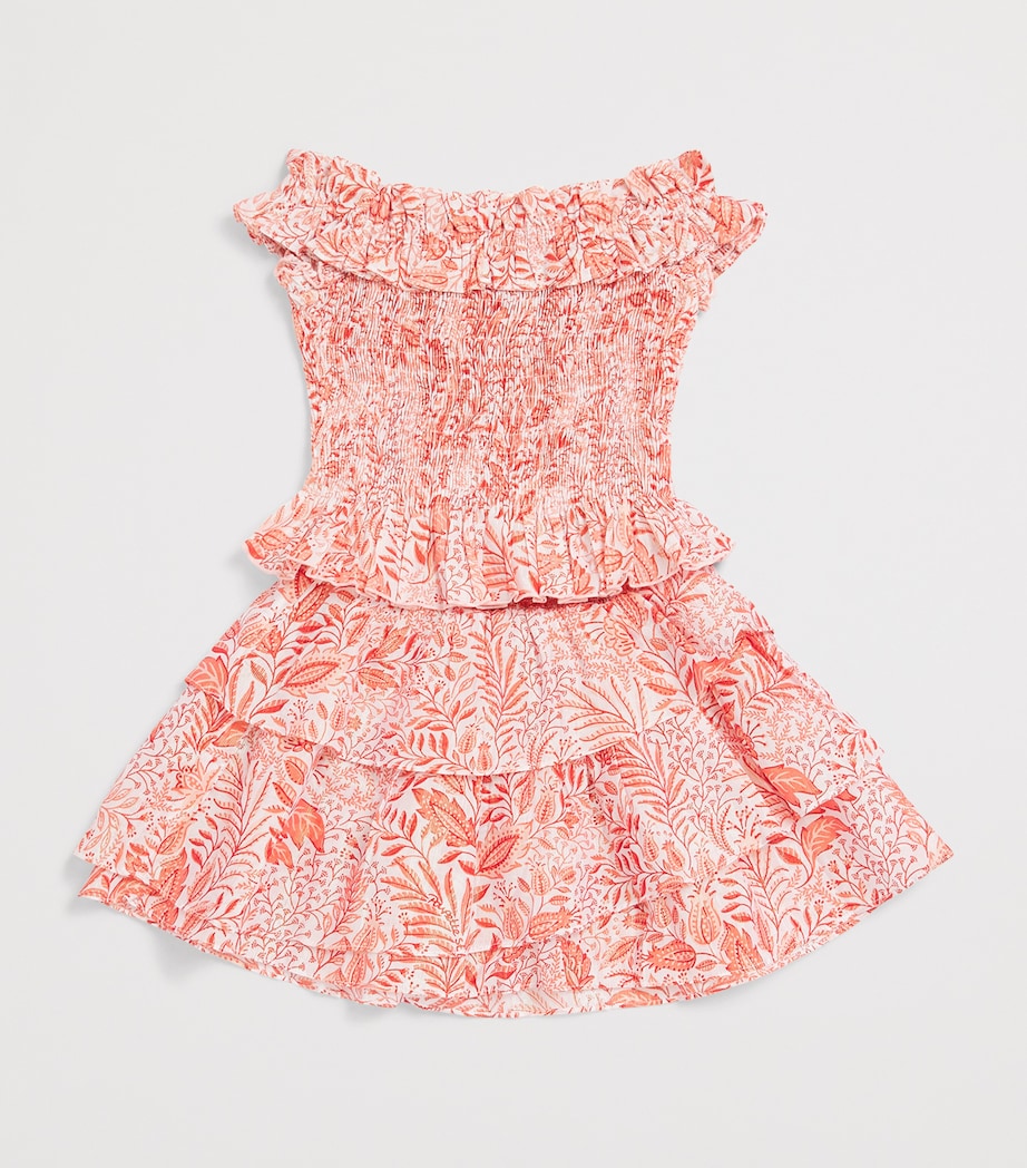 Poupette St Barth Kids Cotton-Blend Ruffle Lila Skirt (4-12 Years) Orange Palmarosa Image 3