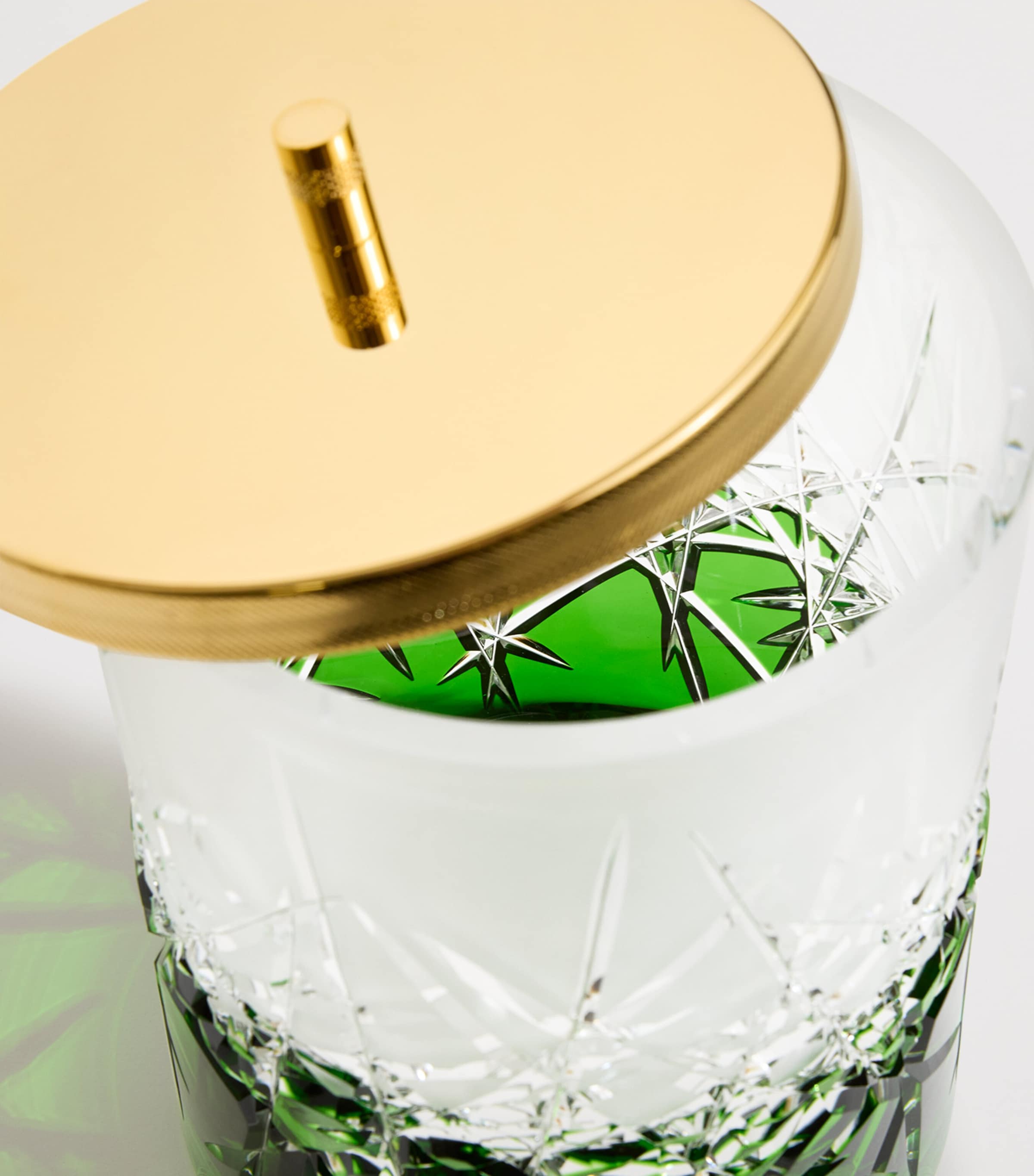 ZODIAC Crystal Ivy Green Bin With Lid Green/gold Image 3