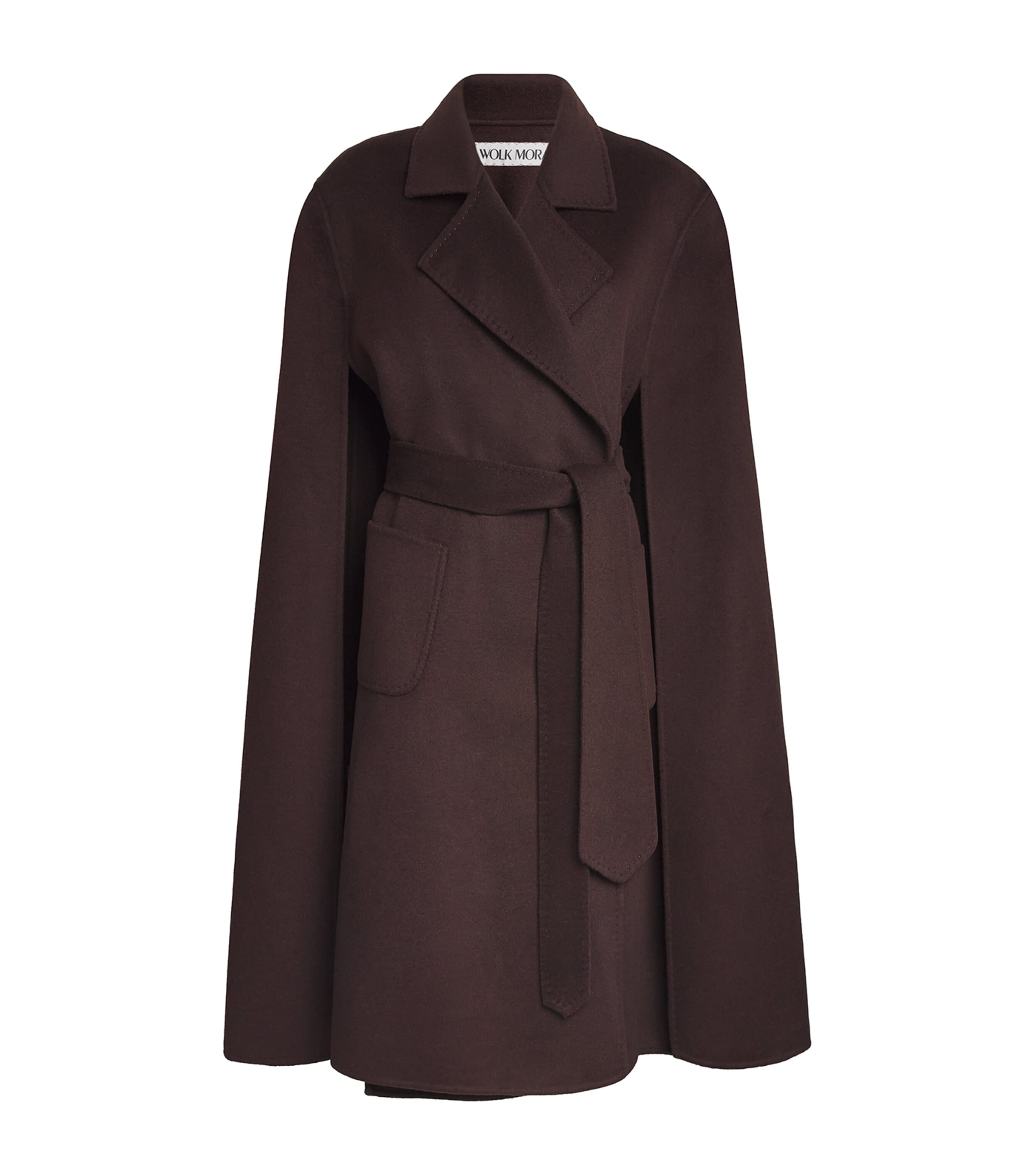 Shop Wolk Morais Cashmere On Set Cape Coat In Brown