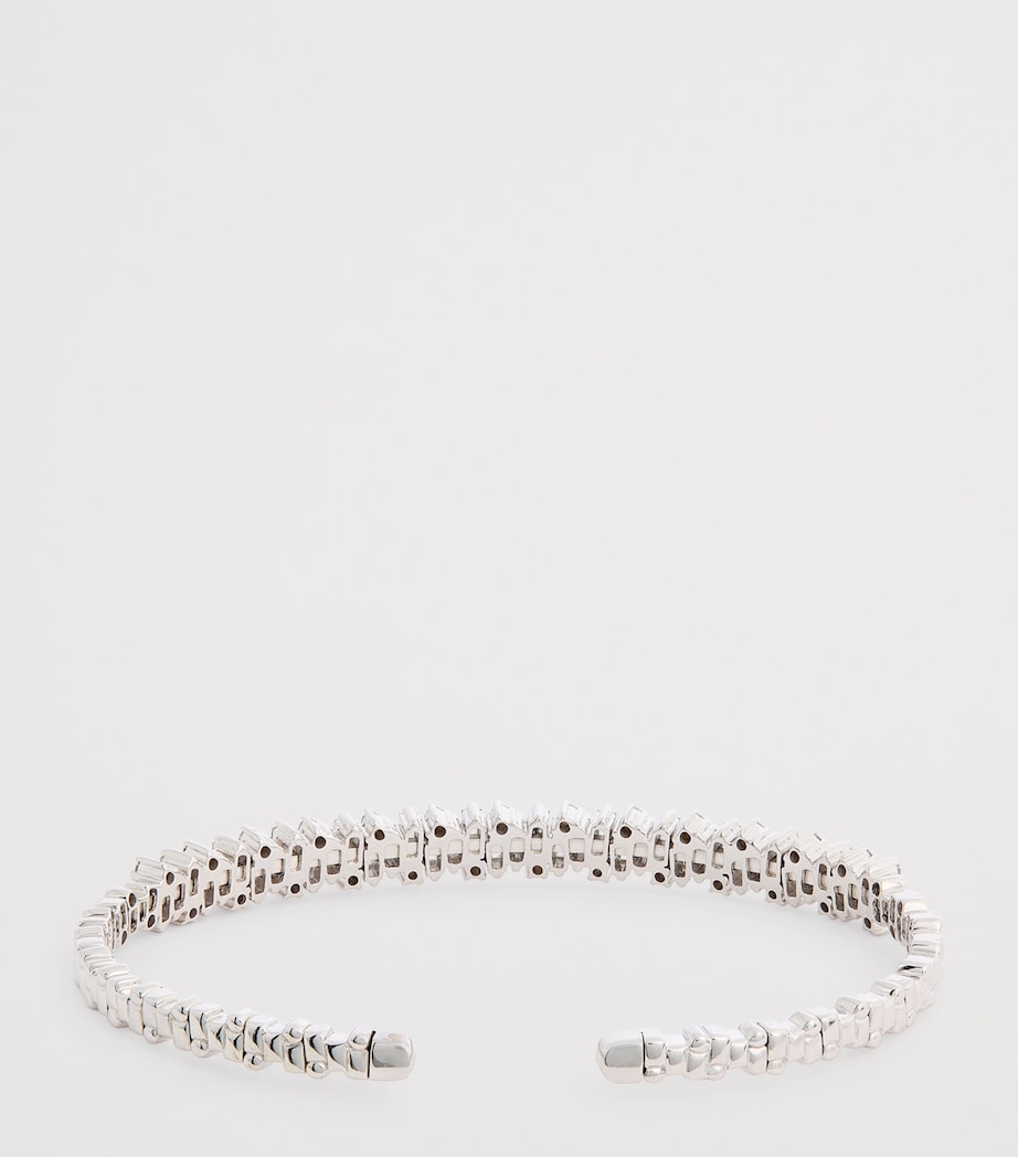Small White Gold and Diamond Classic Fireworks Bangle 18K WG/WD Image 3