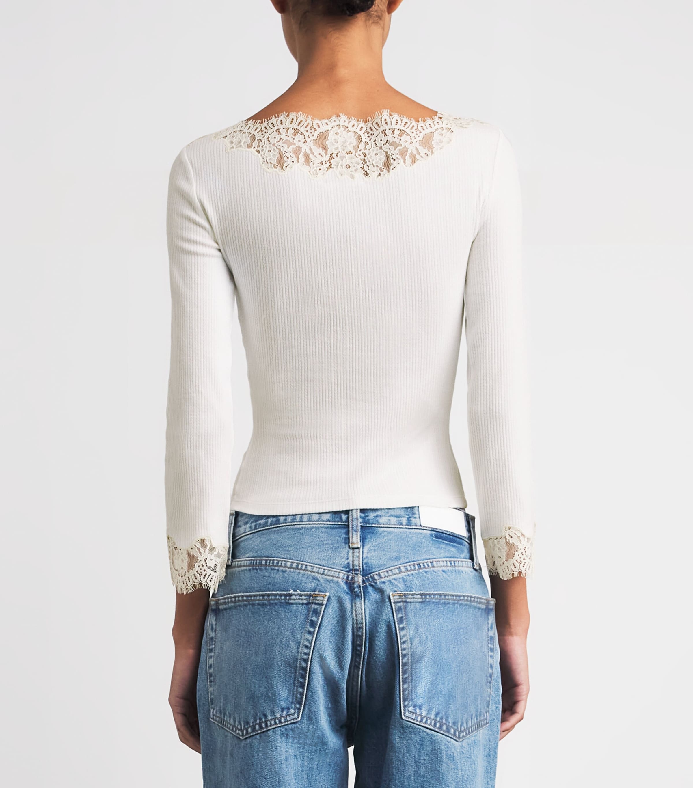 DÔEN Ivory Stretch-Cotton Lace Riana T-Shirt | Harrods BM