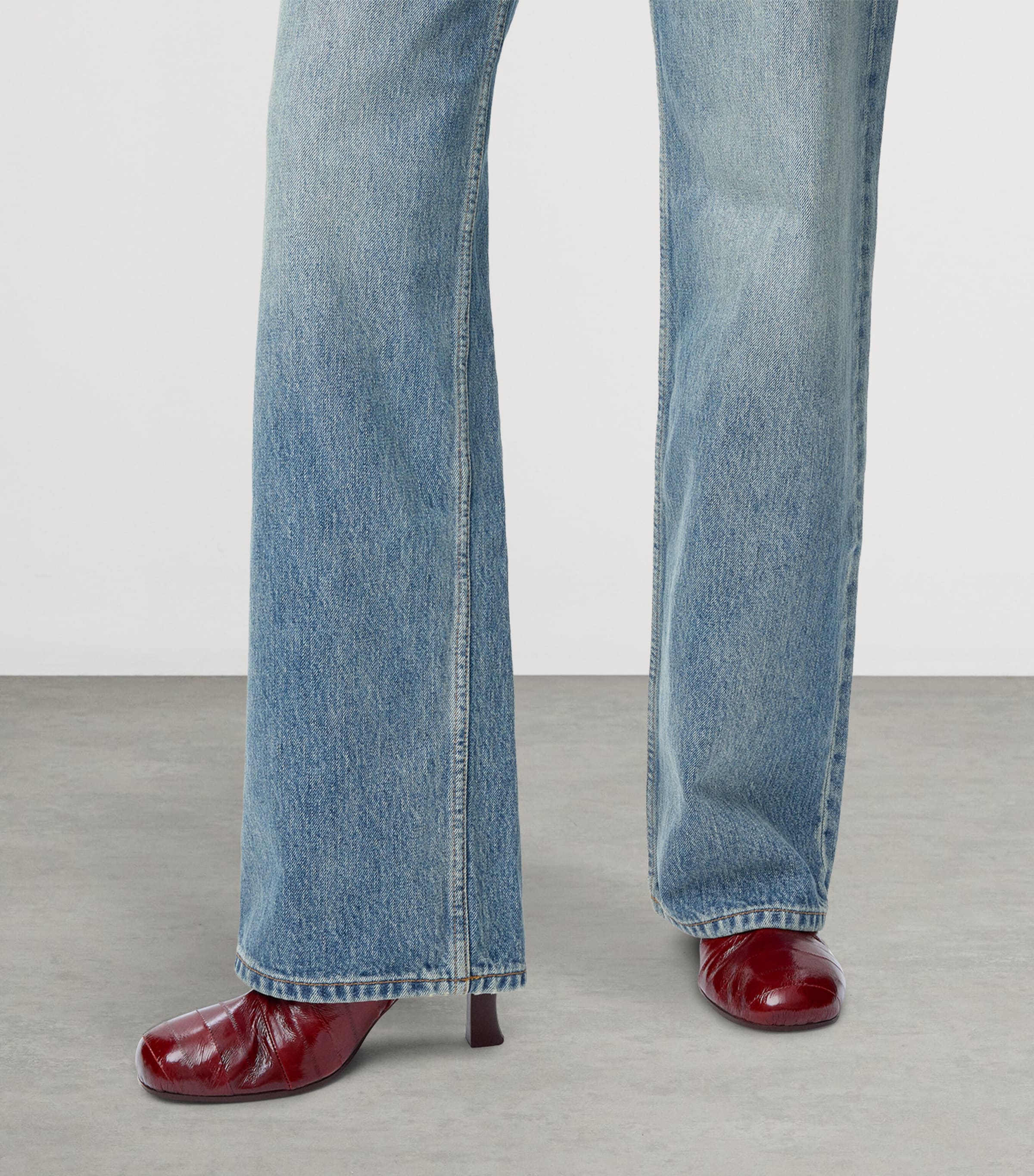 Eel Leather Bobine Ankle Boots 75 BURGUNDY Image 2