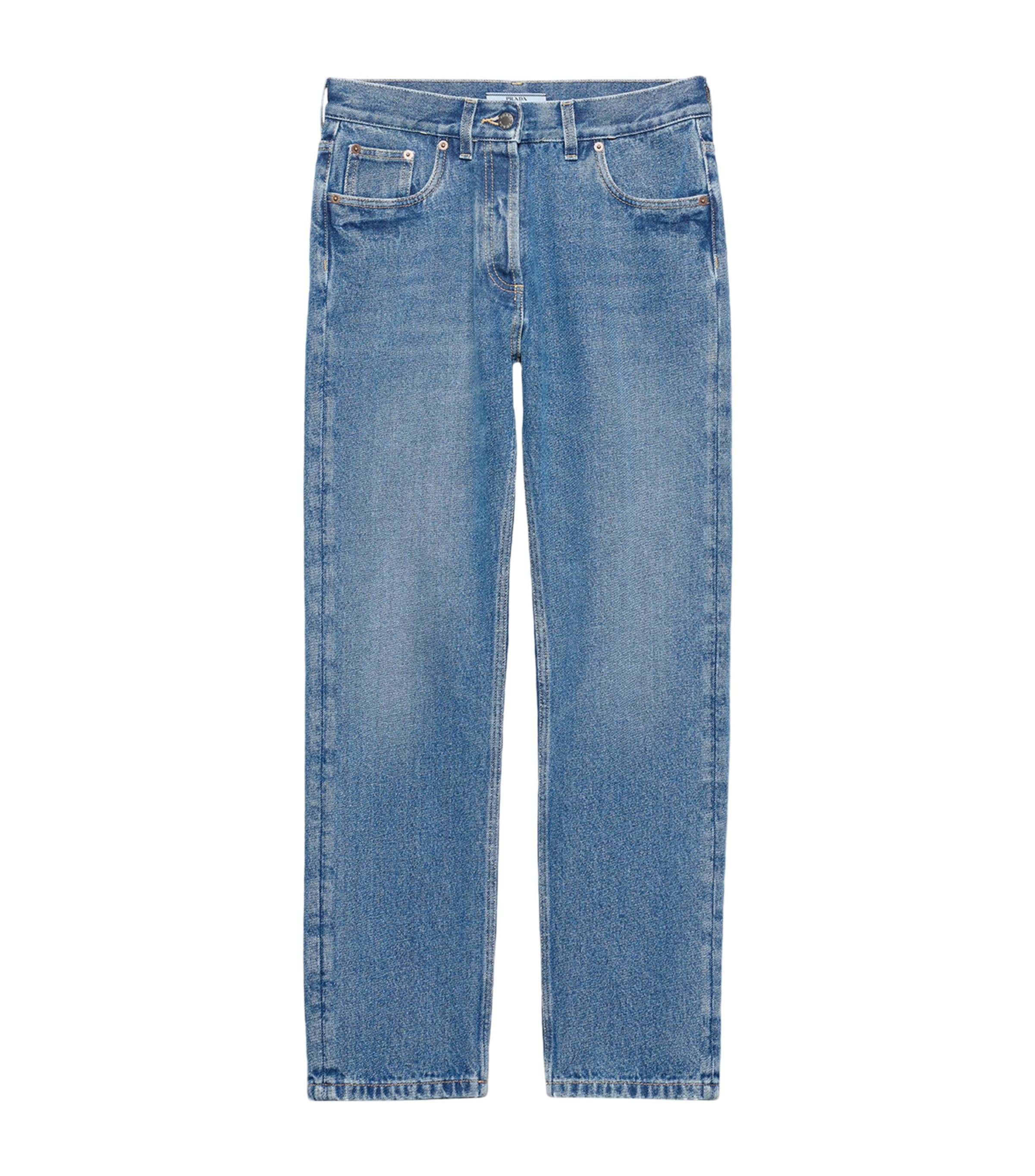Prada Womens Low-Rise Straight Jeans Image 1