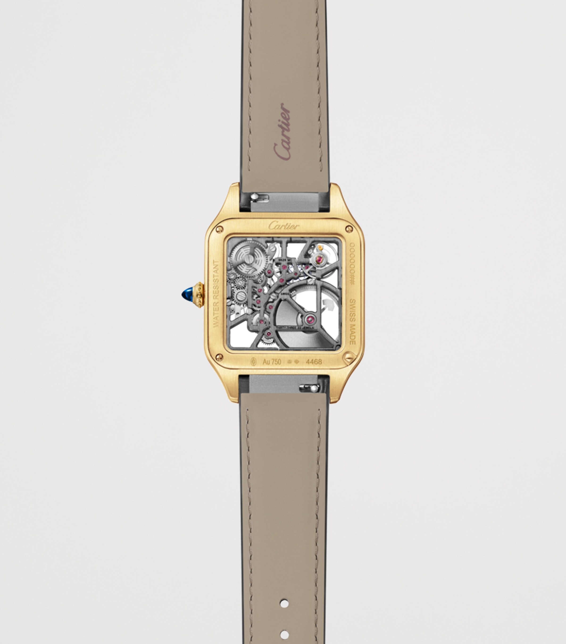 Large Yellow Gold Santos-Dumont Skeleton Watch 43.5mm YELLOW GOLD Image 4