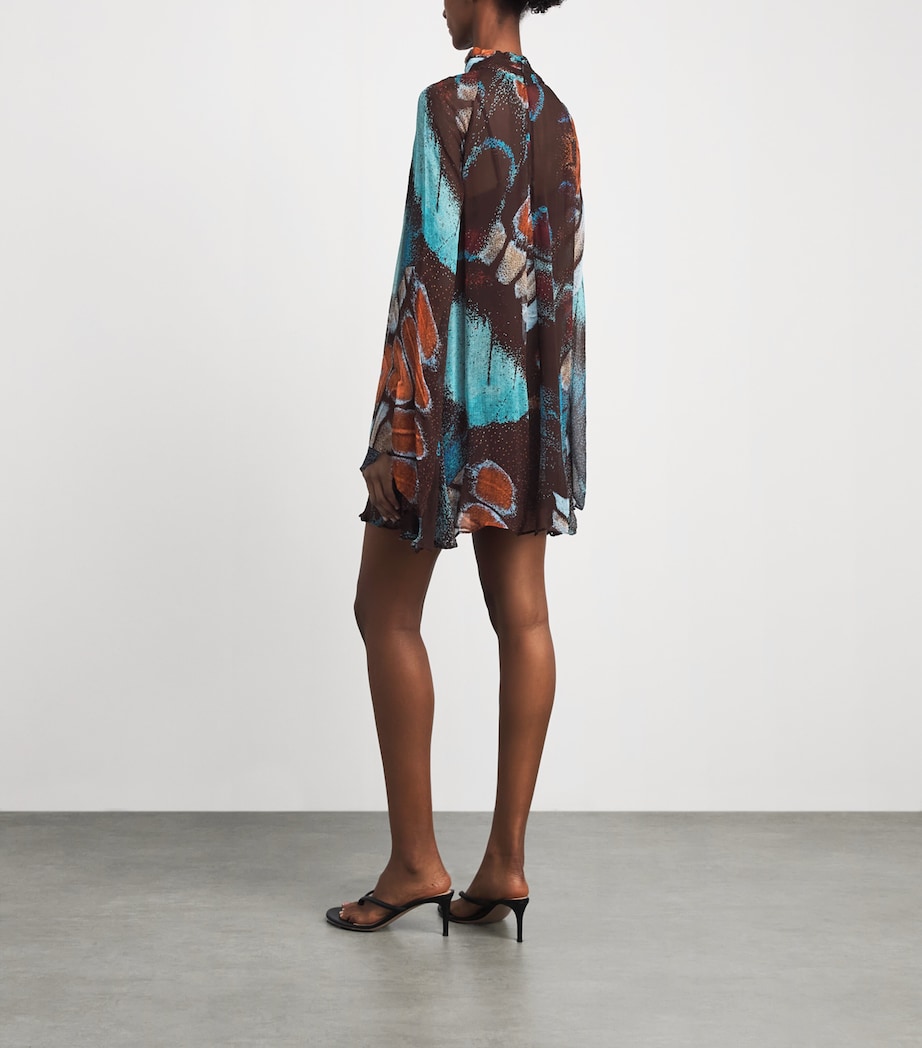 STAUD Womens Chiffon Printed Esther Blouse Bfsy Butterfly Sky Image 4
