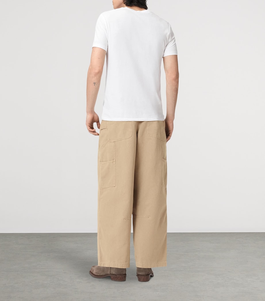 AllSaints Mens Organic Cotton Barrel Leg Trousers Dune Brown Image 4