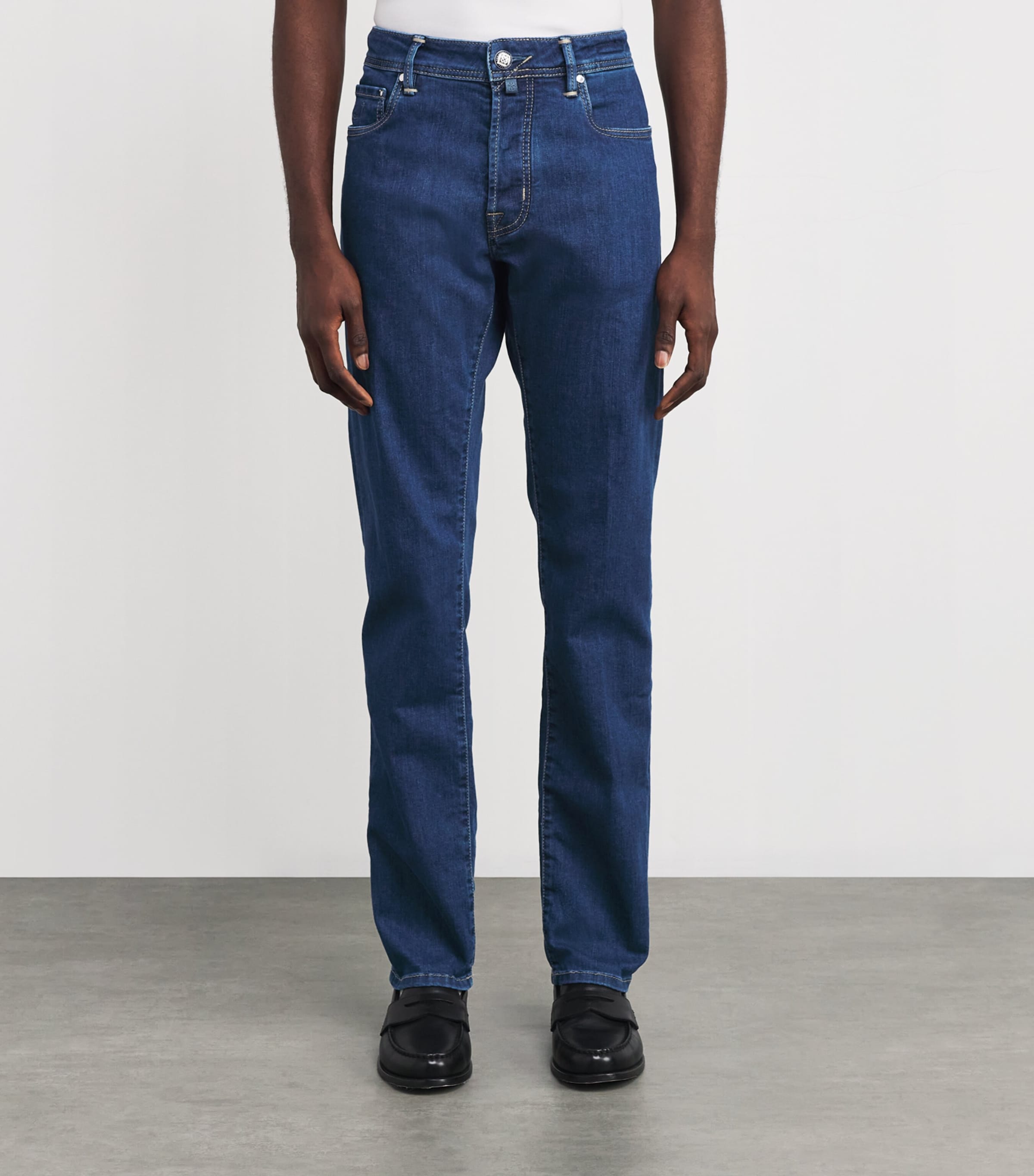 Ostrich Leather-Patch Bard Slim Jeans 200D Image 3