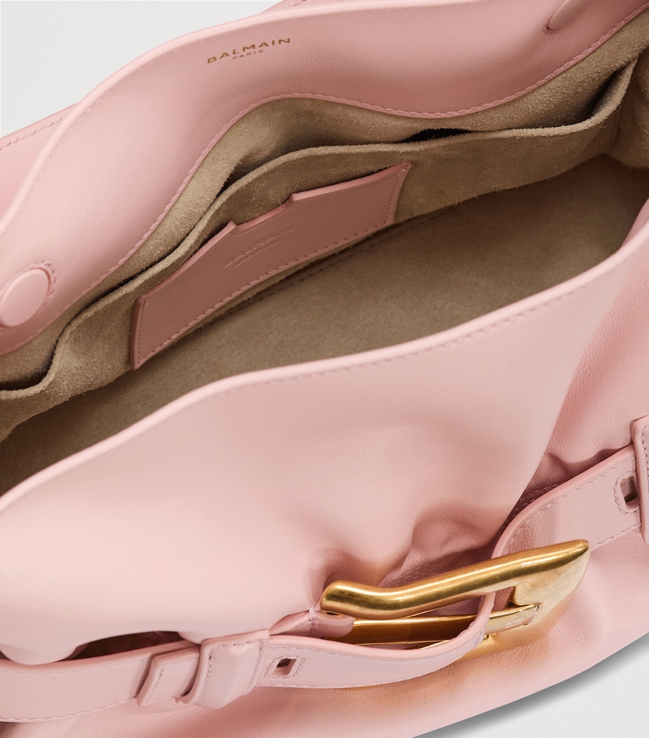 Balmain Medium Leather Anthem Shoulder Bag Rose Pale Image 4